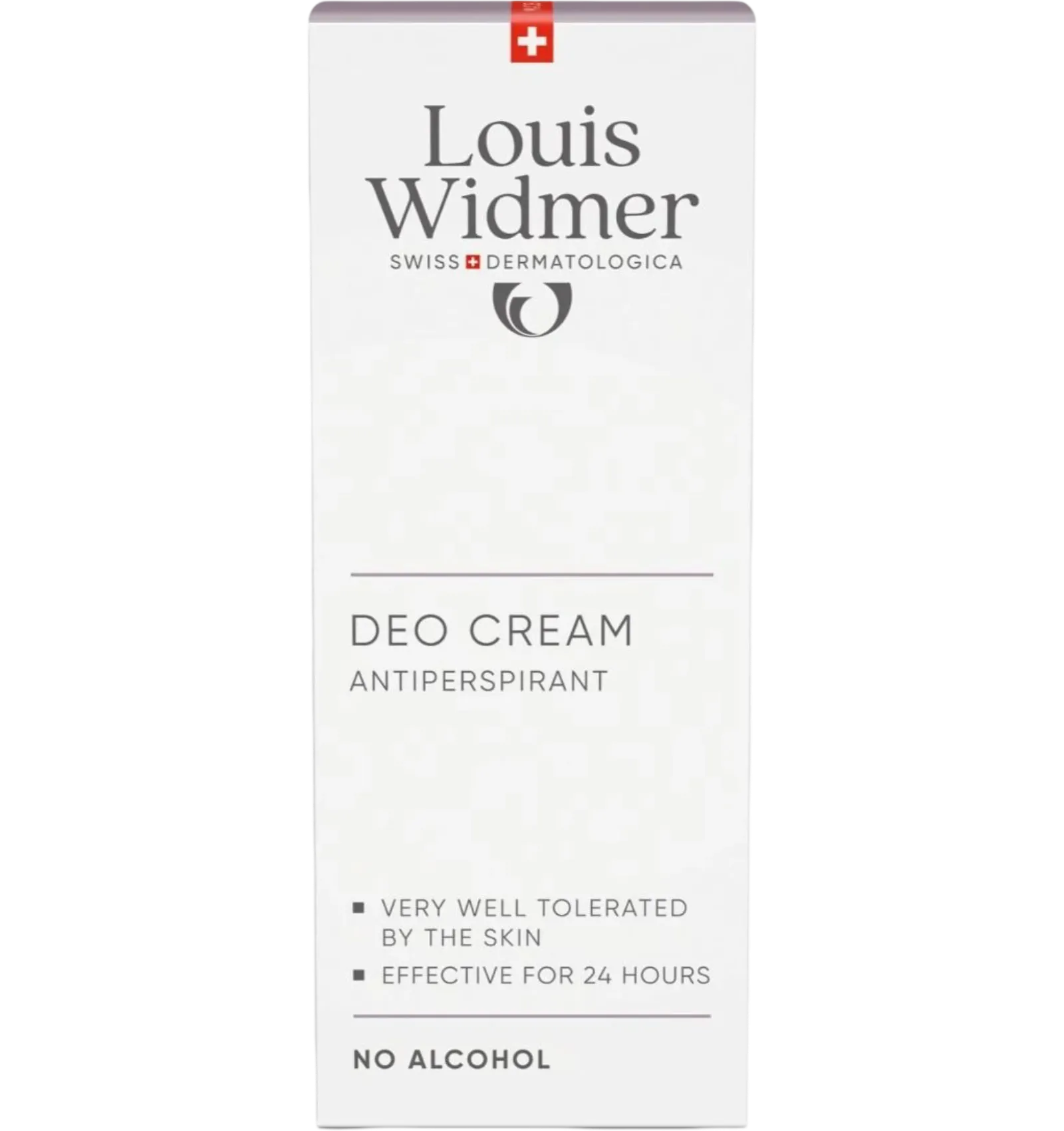 Louis Widmer perfumed deodorant cream in an elegant white 40g pack