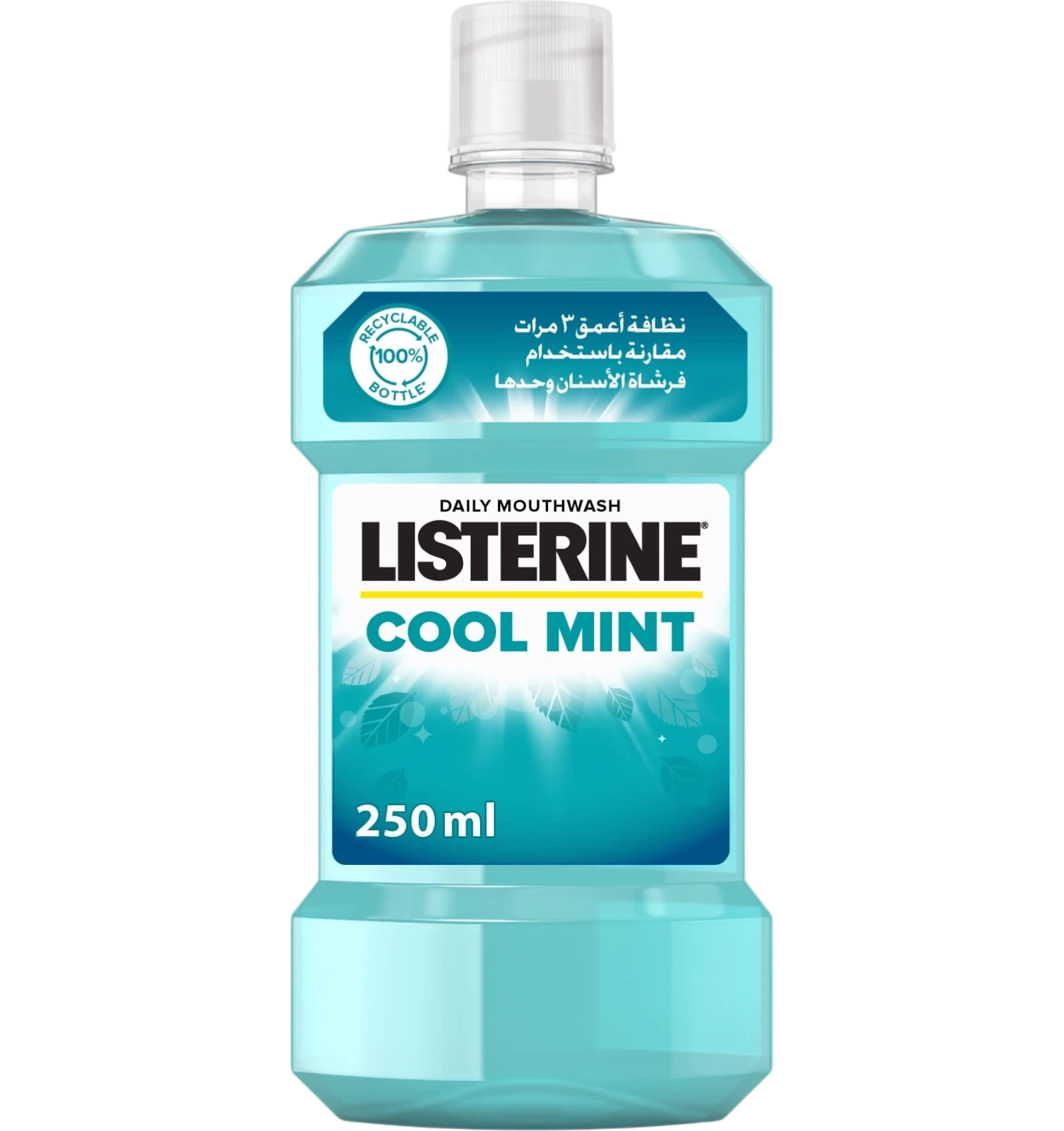 Listerine Cool Mint mouthwash for deeper clean after brushing 250ml