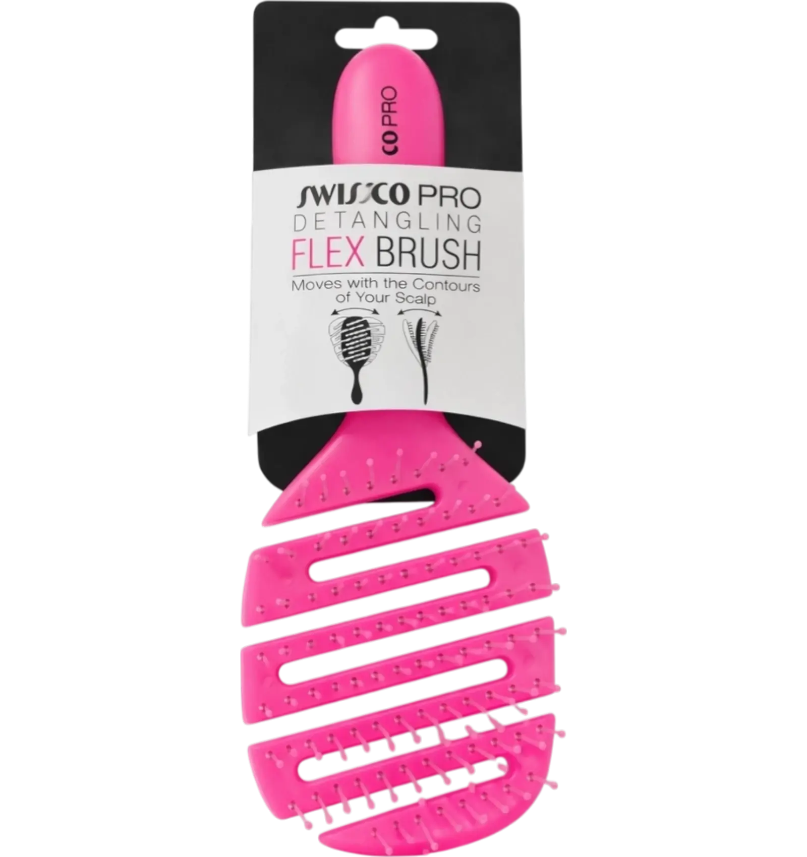 Swissco pink flex paddle hair brush 51915