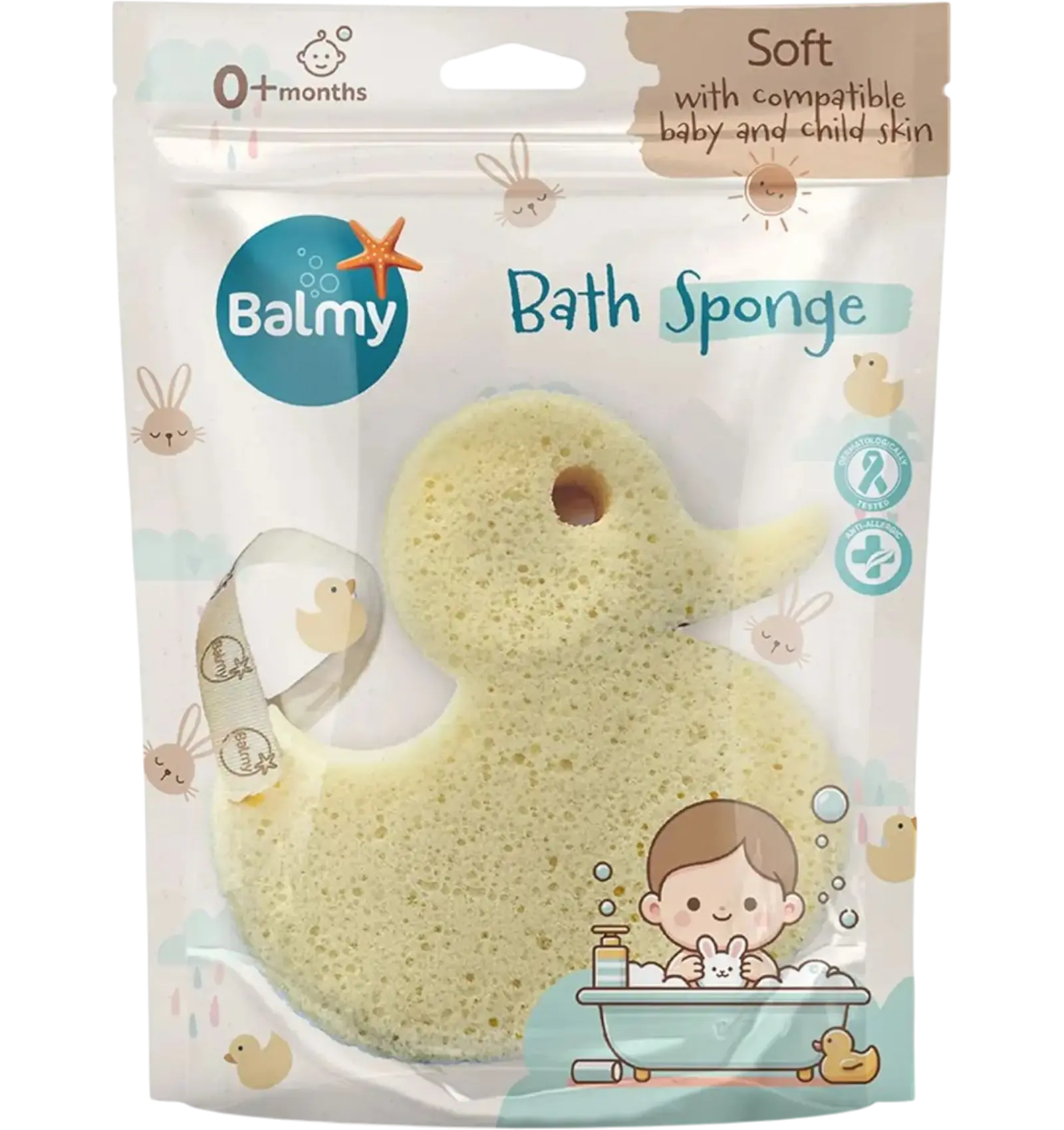 Balmy baby bath sponge duck shape