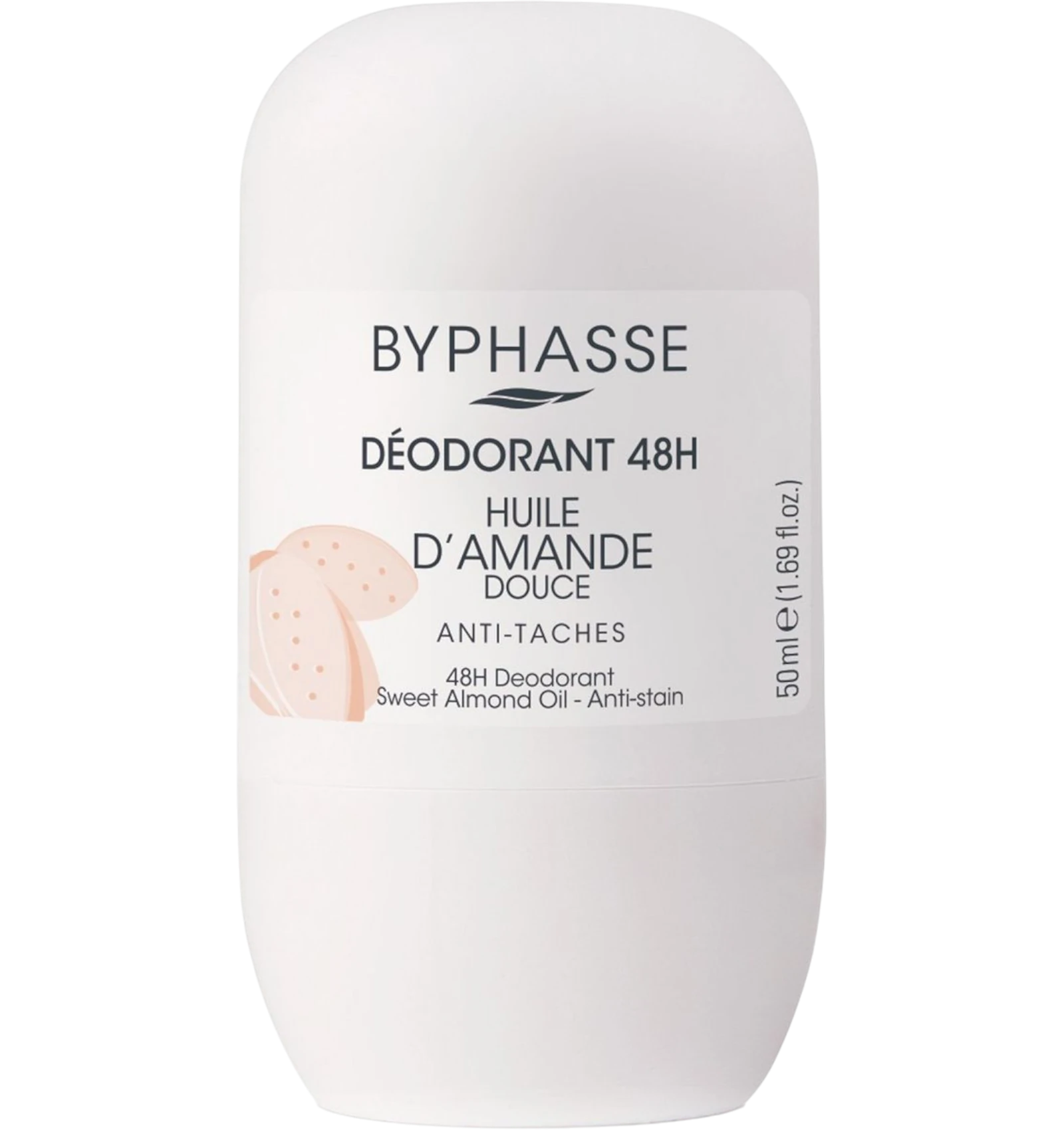 Byphasse 48H sweet almond oil deodorant roll-on 50 ml