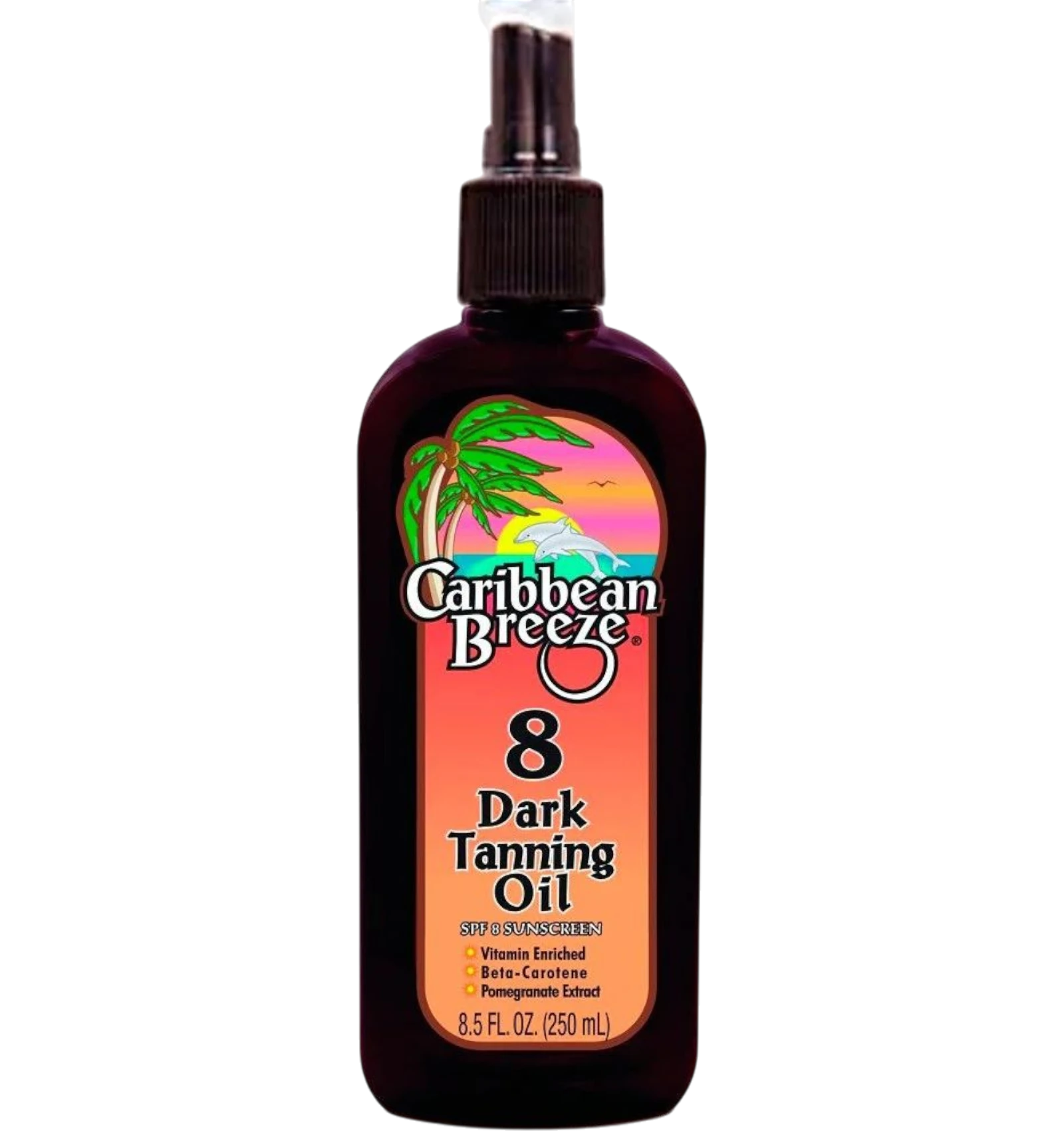 Caribbean Breeze dark tanning oil SPF8 sunscreen, 250ml