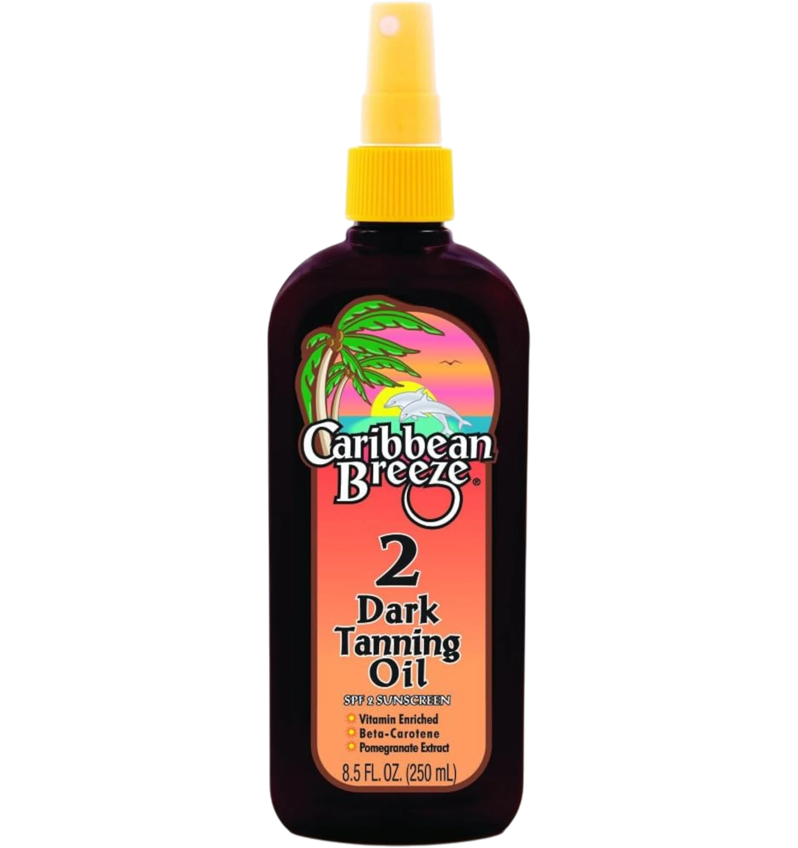 Caribbean Breeze dark tanning oil SPF2 sunscreen, 250ml