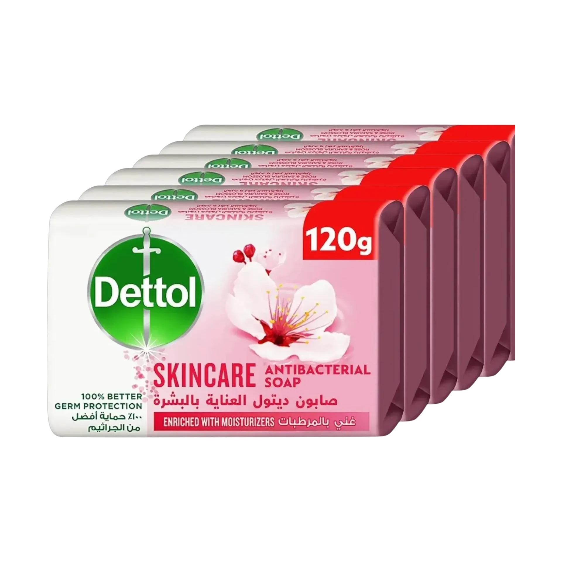 Dettol Skin Care antibacterial bar soap 120g pack of six