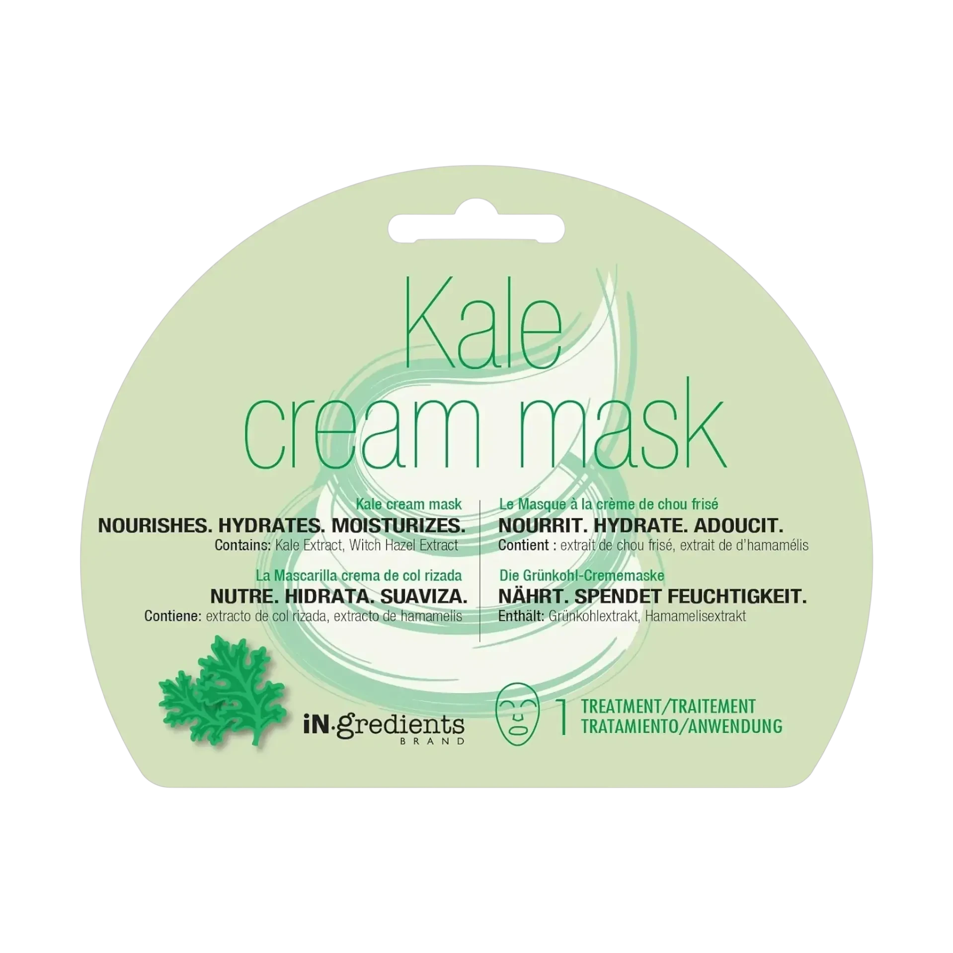 In.Gredients kale cream mask for skin nourishment