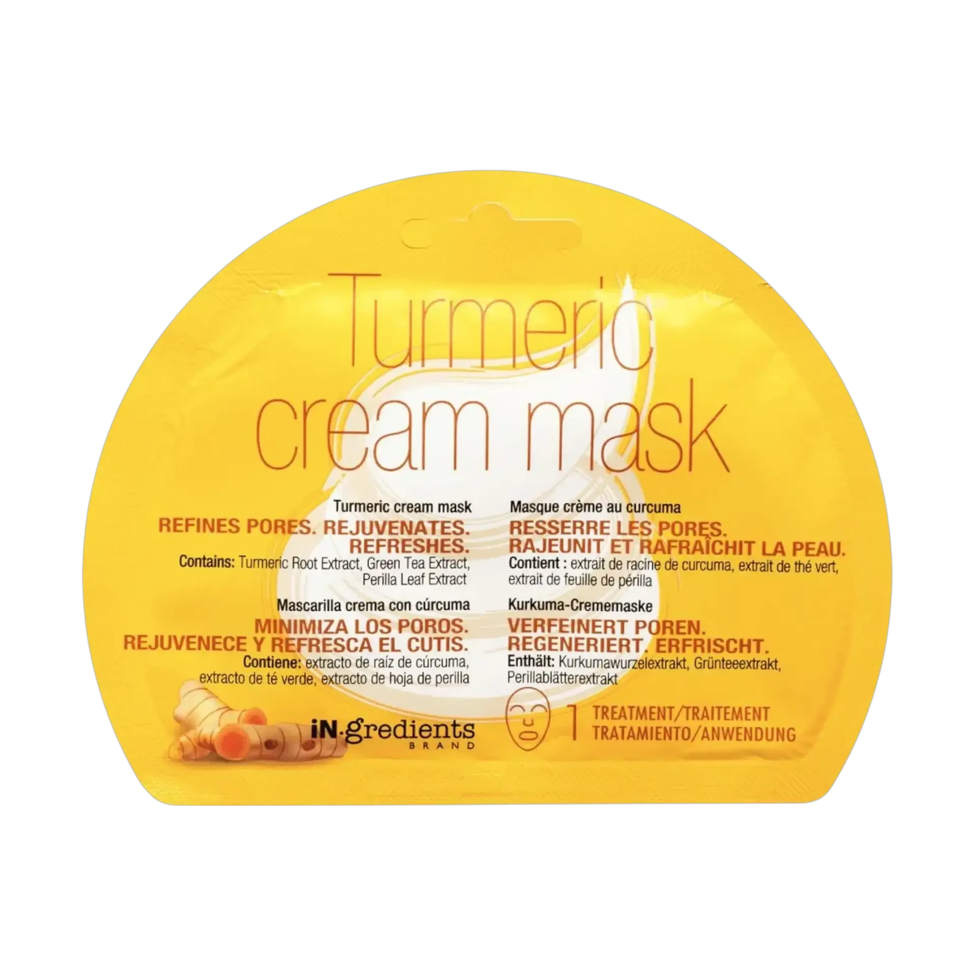 In.Gredients turmeric cream mask for tone refinement