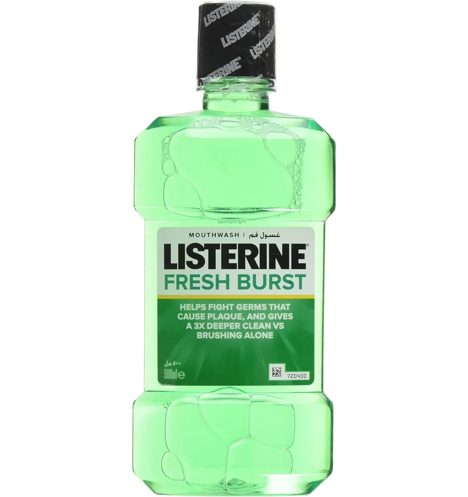 Listerine Fresh Burst mint flavored mouthwash liquid five hundred ml