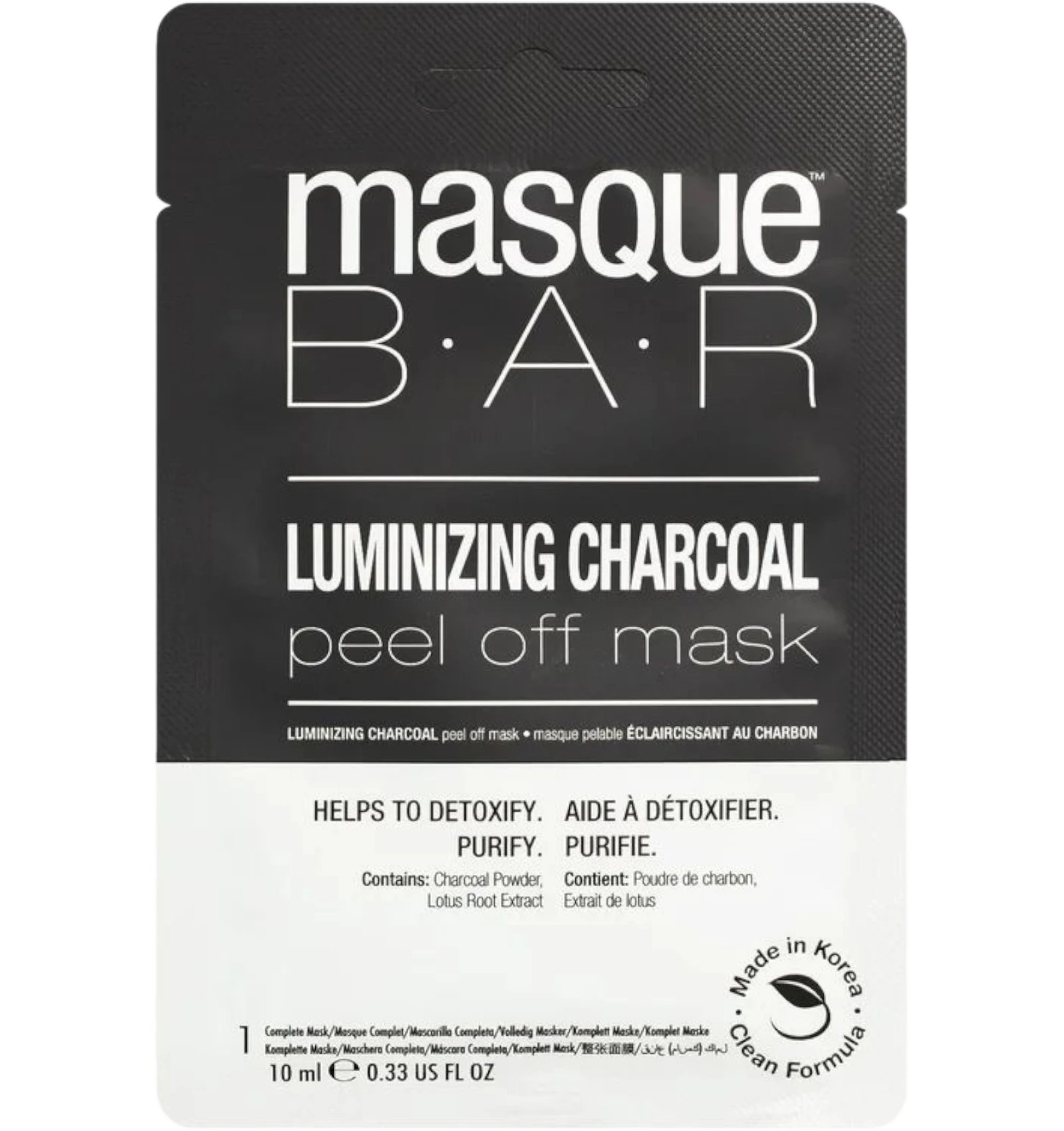 Masque BAR Charcoal peel-off mask sachet