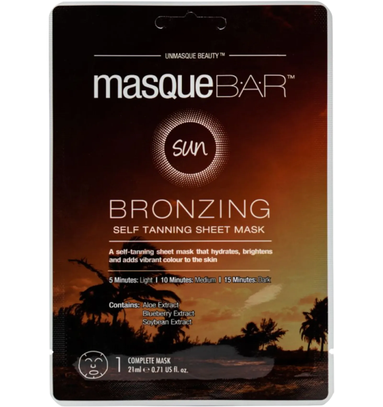 Masque BAR bronzing self-tanning sheet mask 21ml