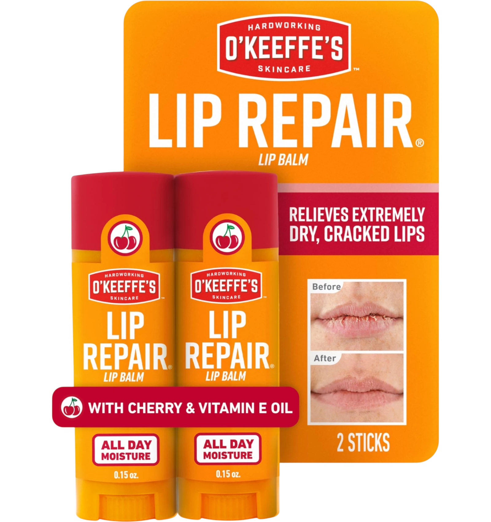مرطب شفاه اوكيفيز 4.20 جم بالكرز لعلاج الشفاه الجافة