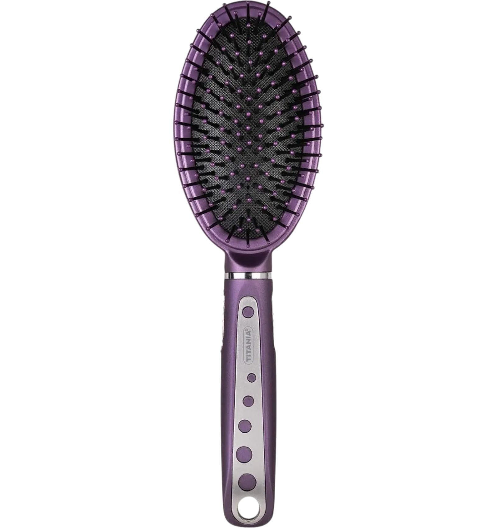 Titania purple hair brush with oval paddle head