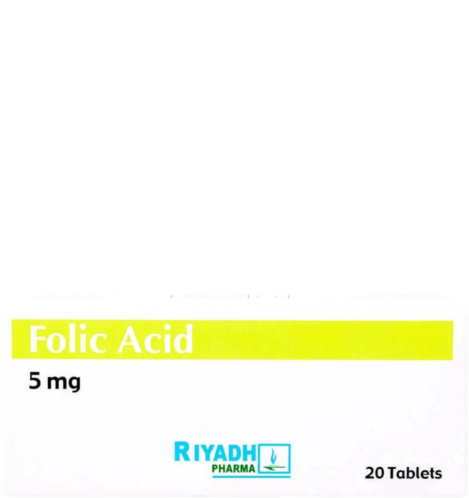 Riyadh Pharma folic acid 5 mg 20 tablets