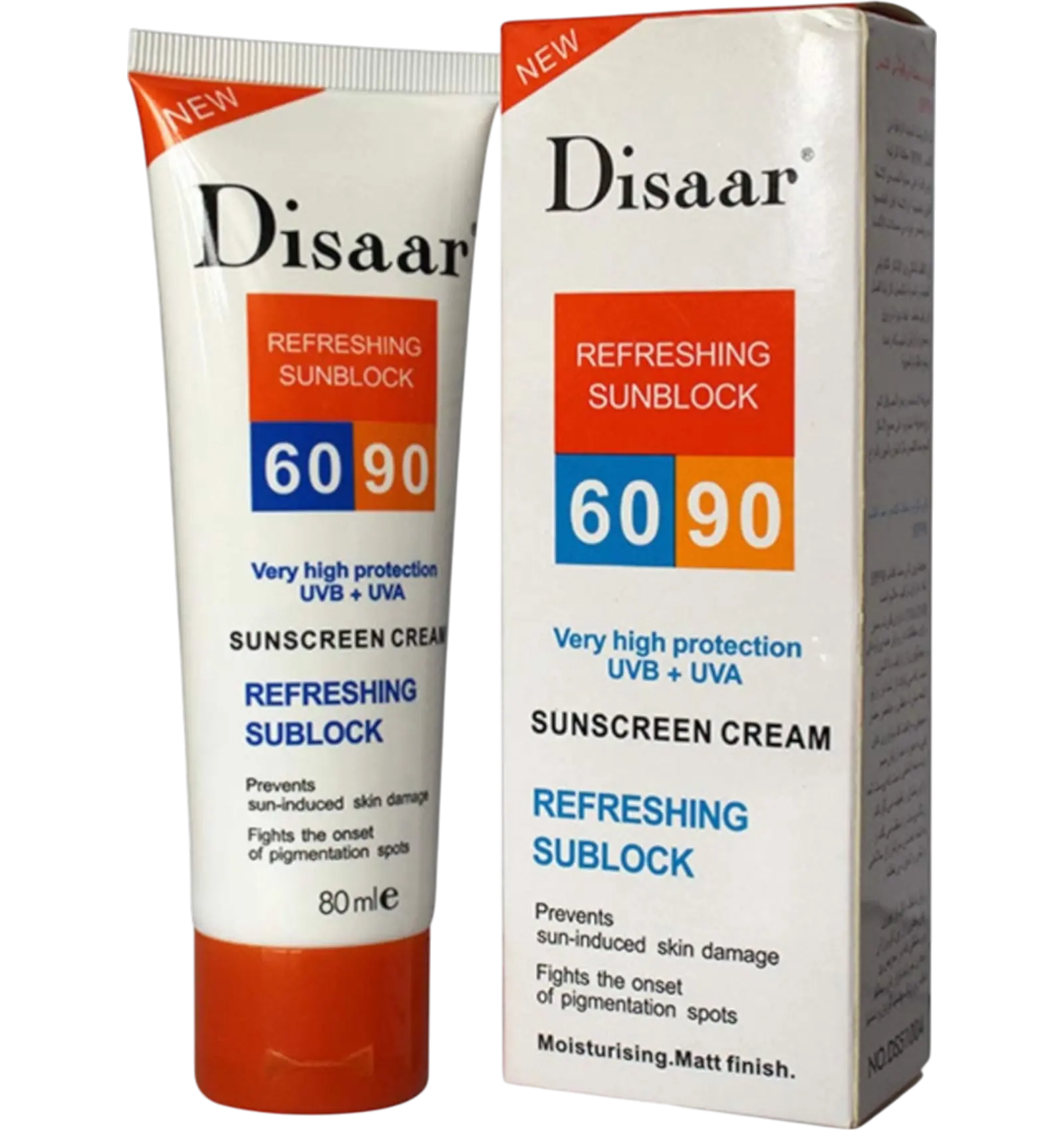 Disaar sunscreen cream UVB UVA protection 80 g tube