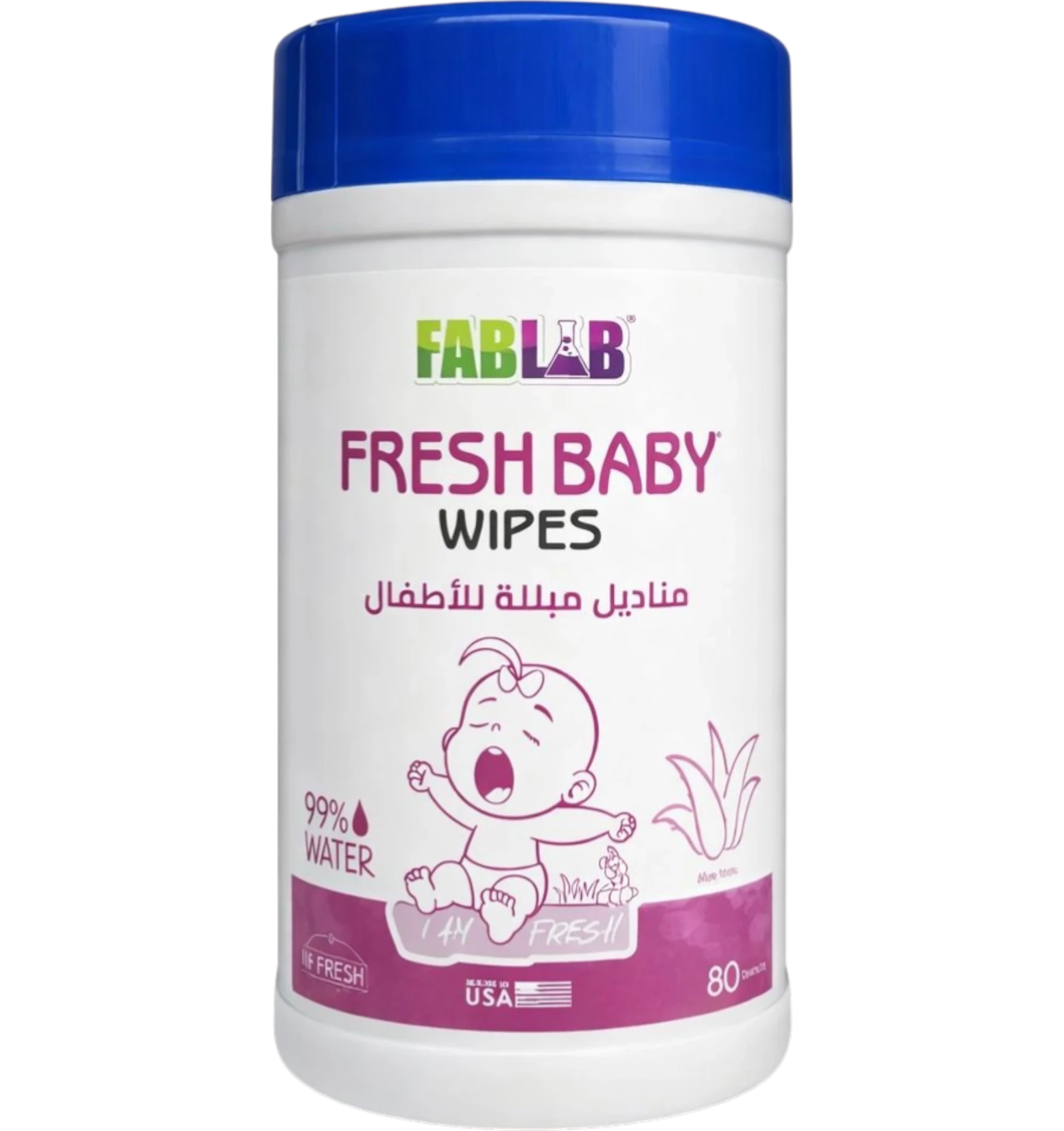 Fab Lab Fresh baby wipes 80 count soft fabric
