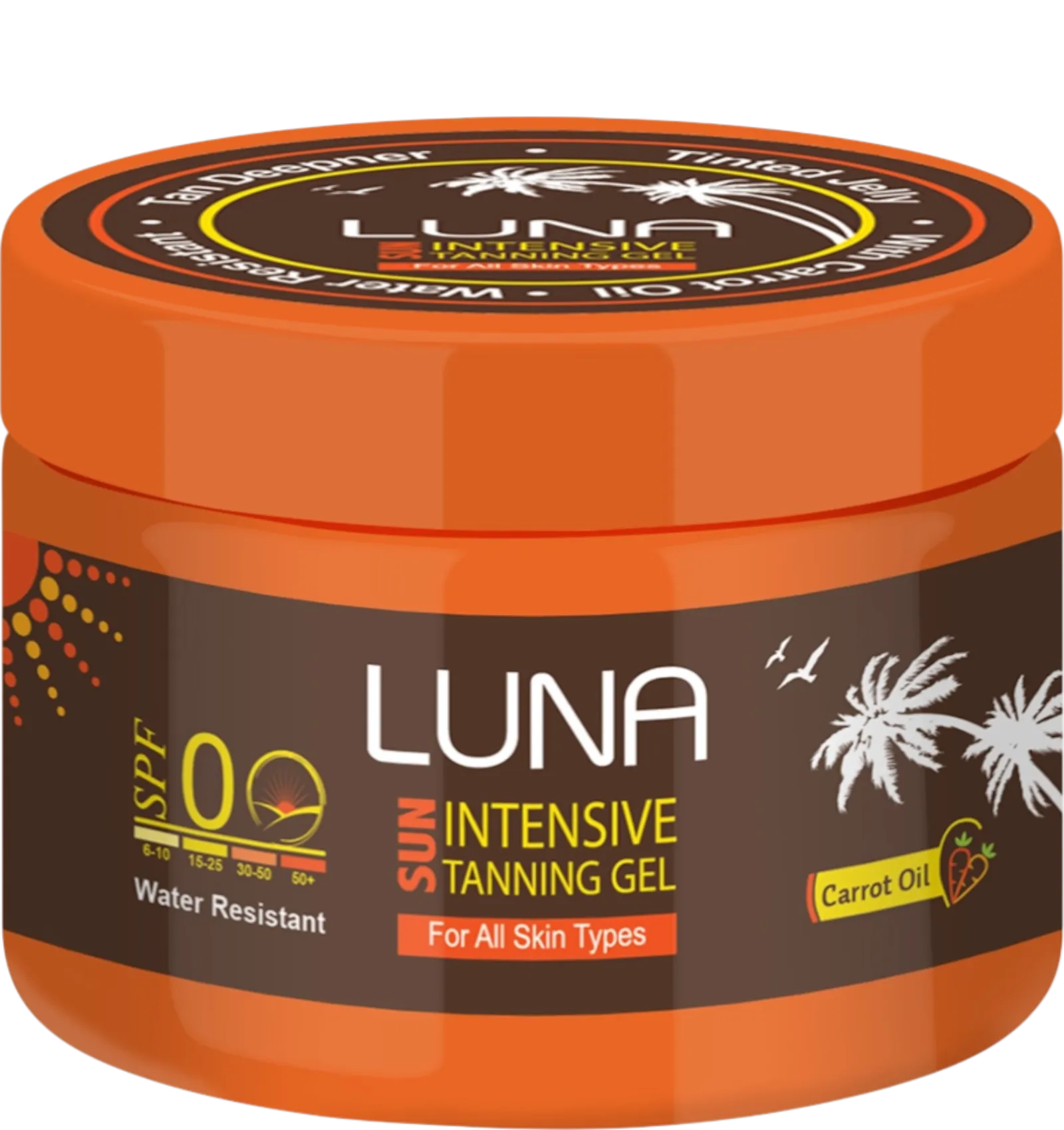 Luna Intensive Deep Tanning Gel Carrot Oil 130g container
