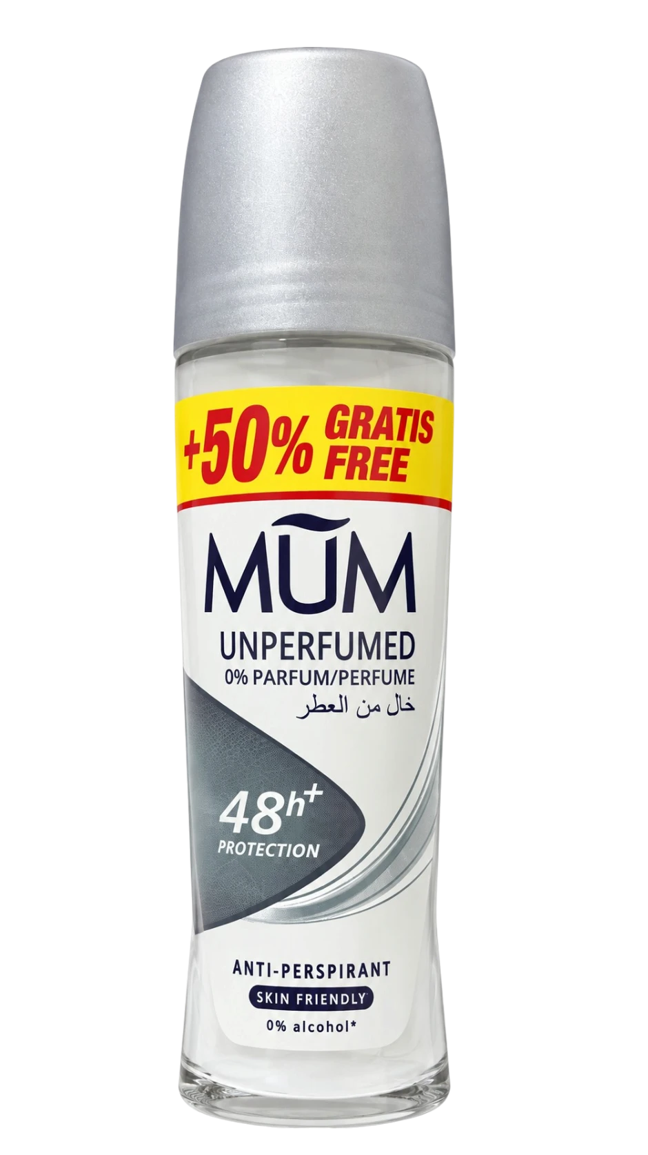 Mum Unperfumed Deodorant Roll On 75ml white bottle