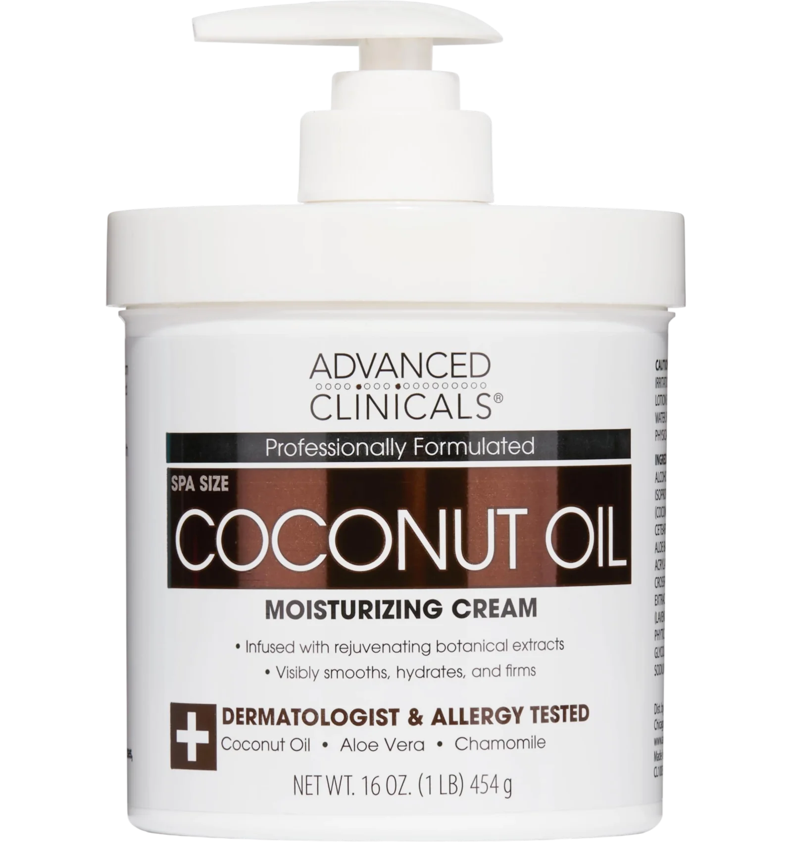 Advanced Clinicals coconut oil moisturizing cream 454 g