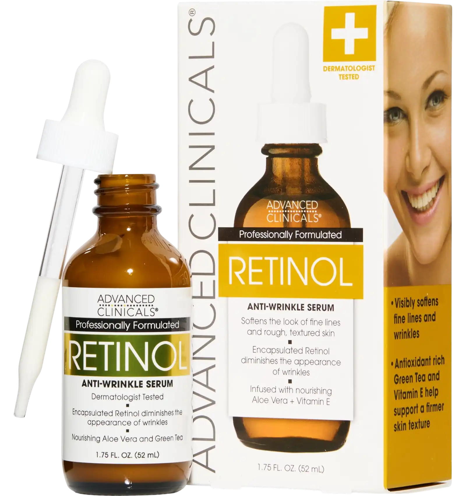 Advanced Clinicals Retinol anti-wrinkle face serum with dropper 52ml