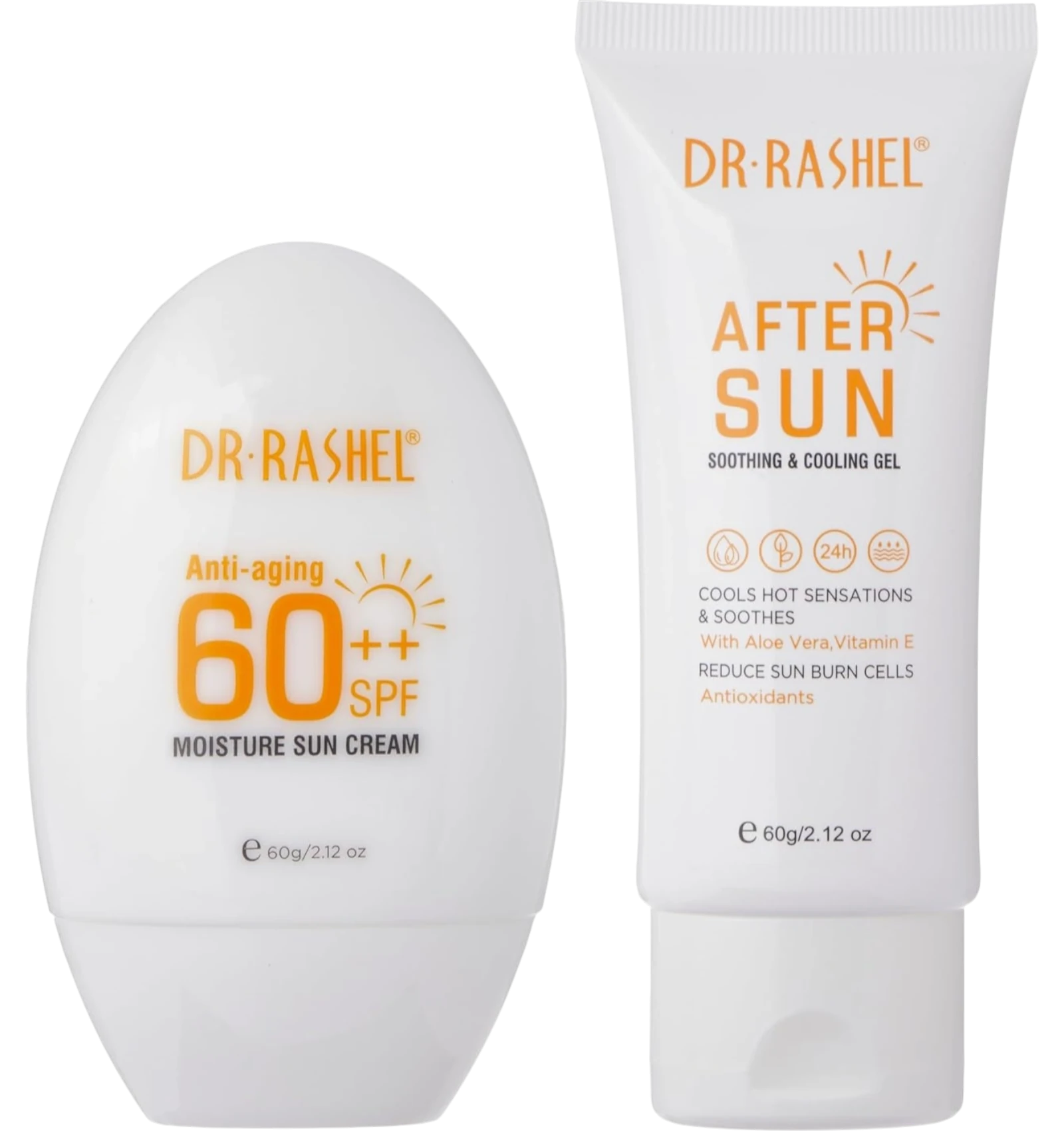 Dr. Rashel SPF60++ sunscreen set with moisturizing anti-aging 60g