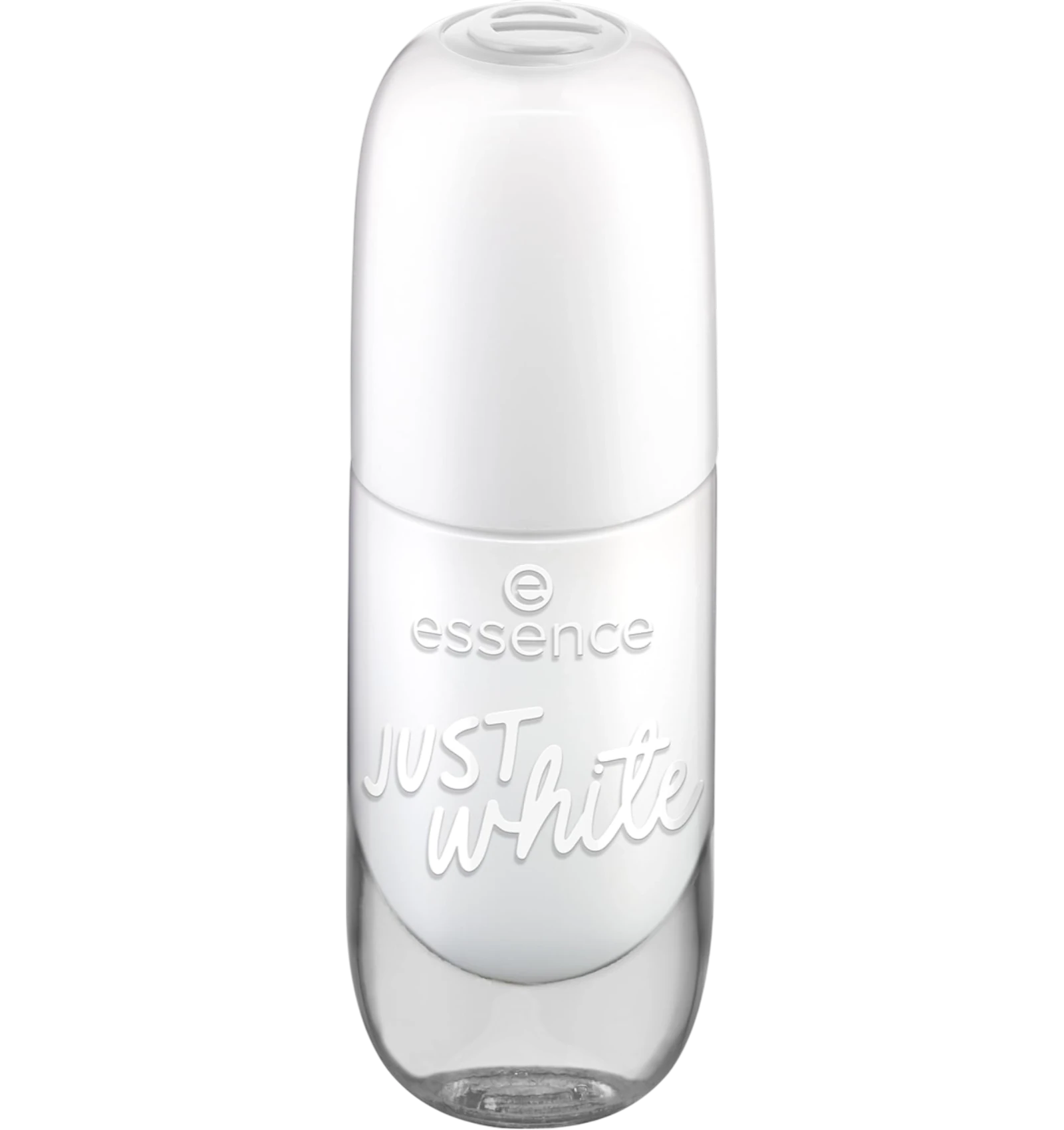 Essence Gel Nail Colour polish shade 33 Just White glossy finish