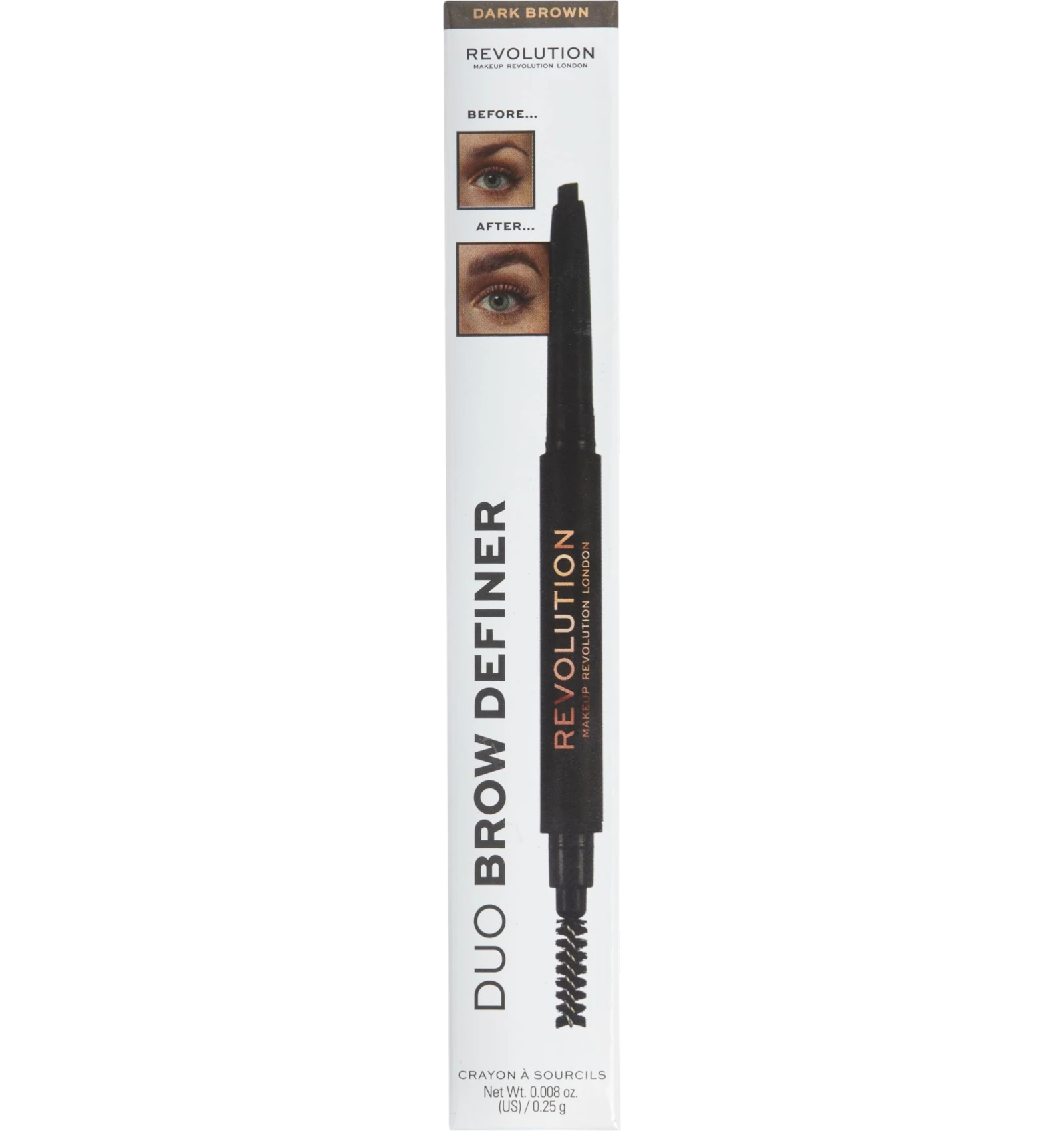 Revolution Dual Brow Pencil (Dark Brown)