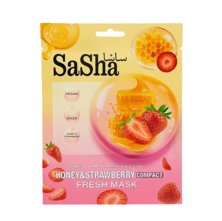 قناع وجه ساشا بالعسل والفراولة منعش