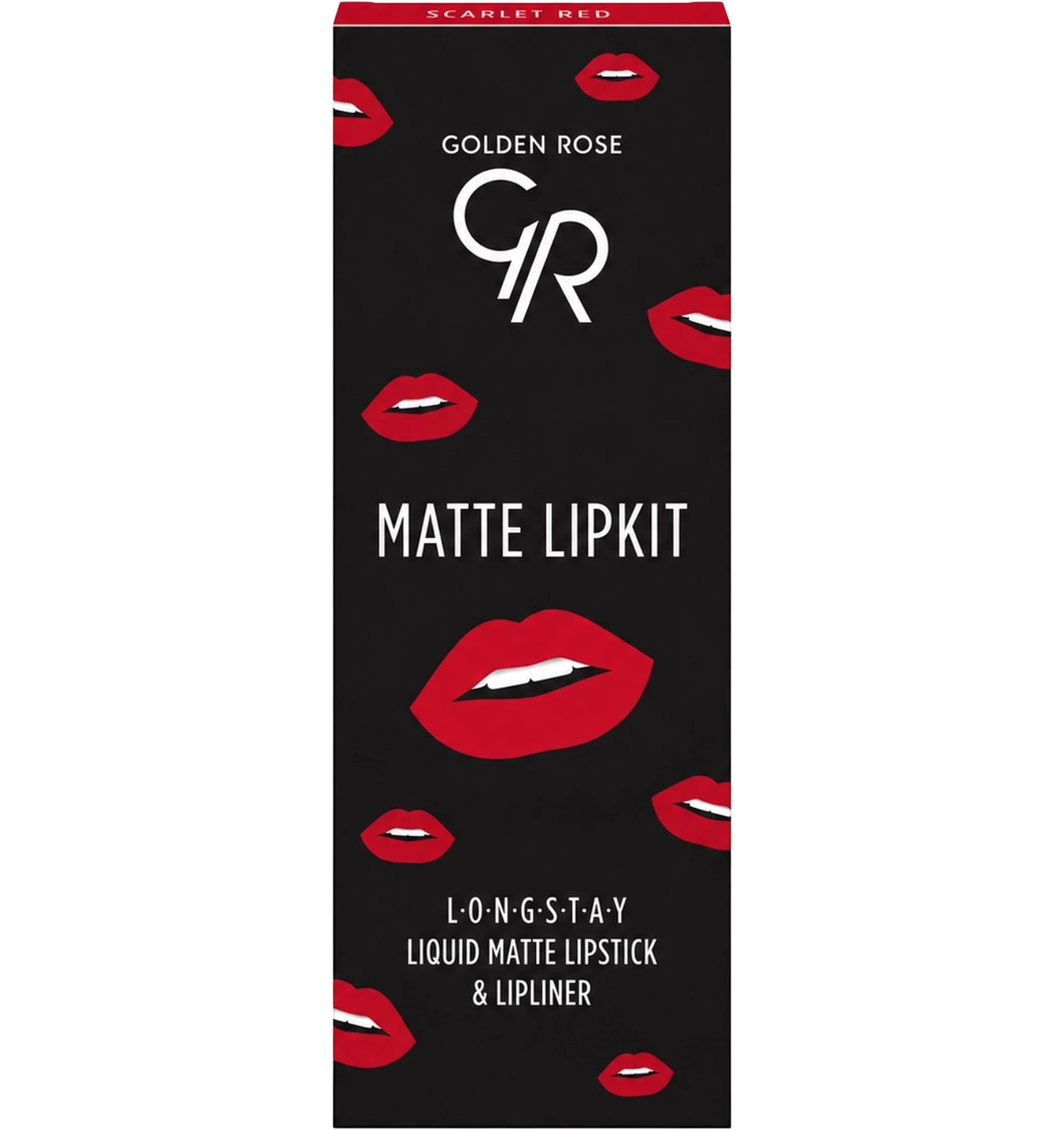 Golden Rose Matte Lipkit scarlet red liquid lipstick and lipliner gift box