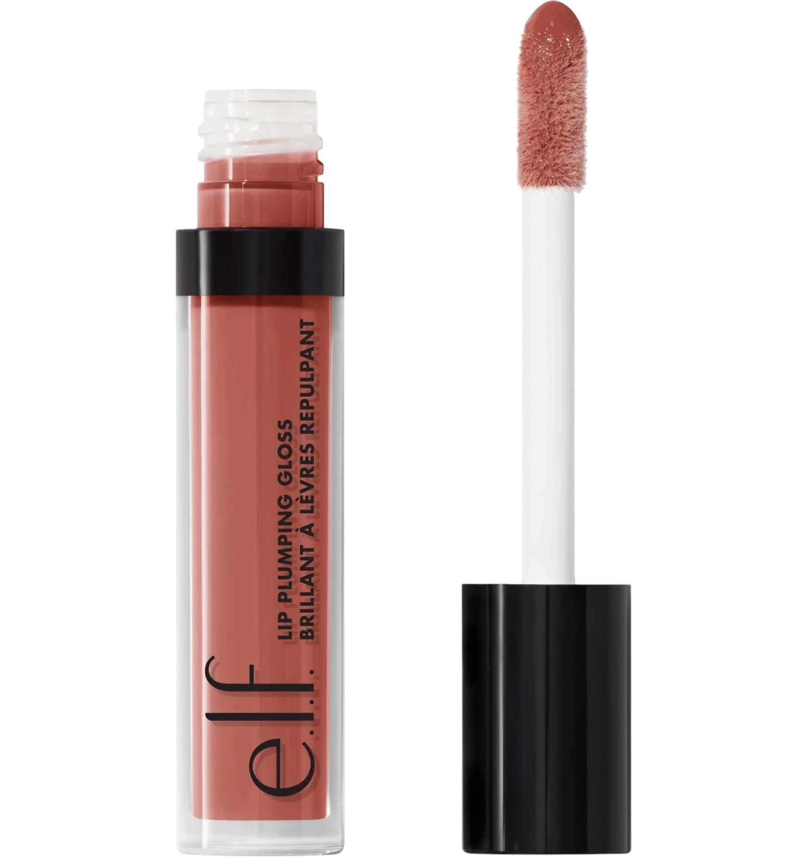 e.l.f. Lip Plumping Gloss Mocha Twist 2.7ml slim tube with doe-foot applicator