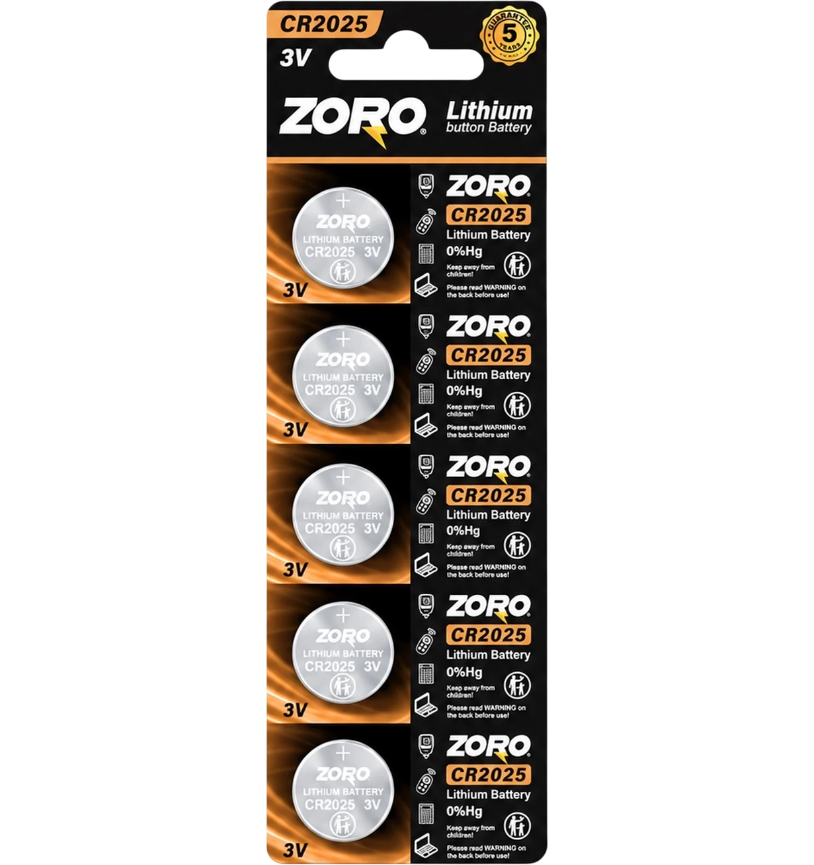 Zoro Lithium Batteries 2025 3V 5 Pcs