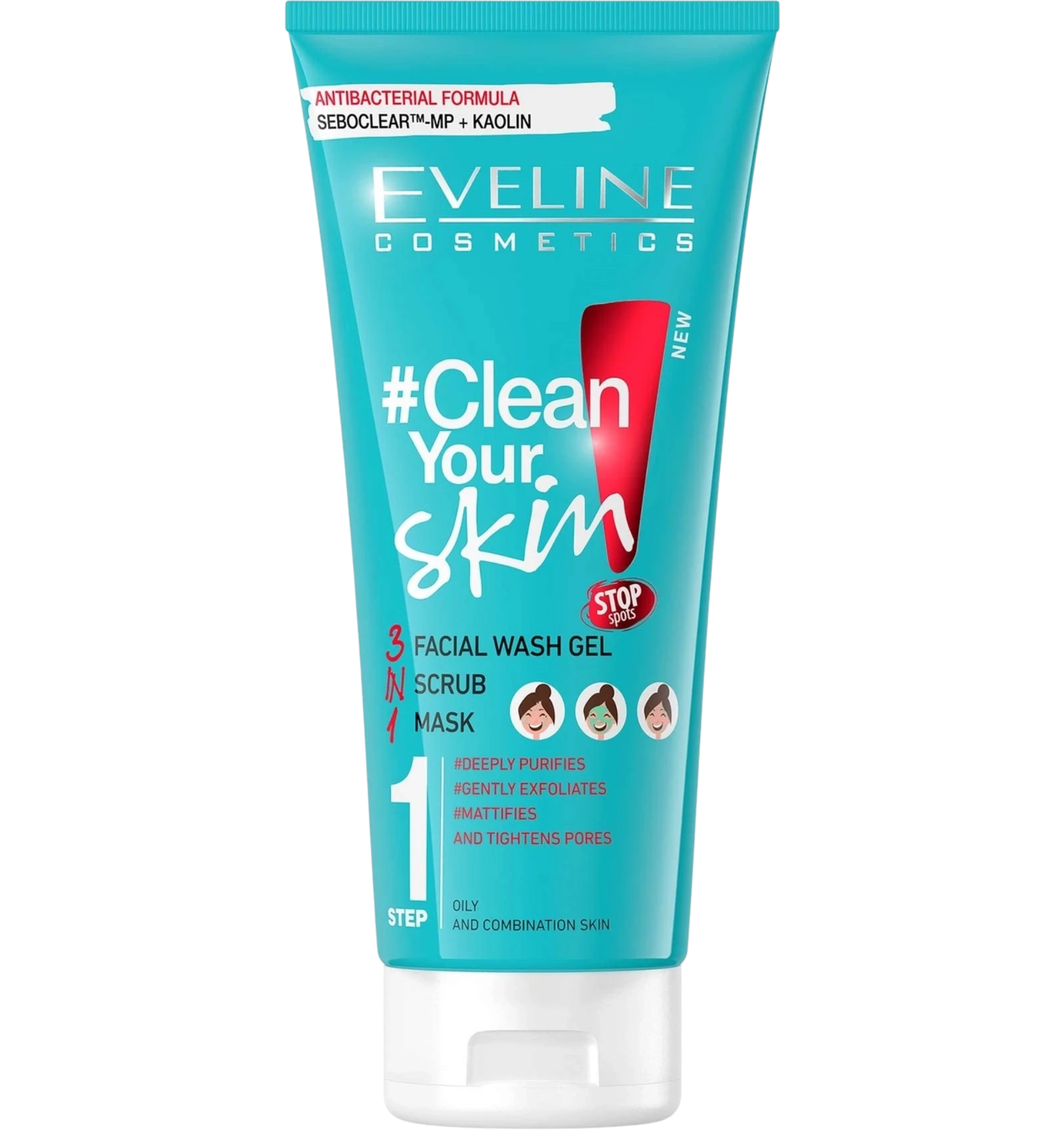 Eveline Clean Your Skin Face Wash Gel + Scrub + Mask 3 in 1 200ml