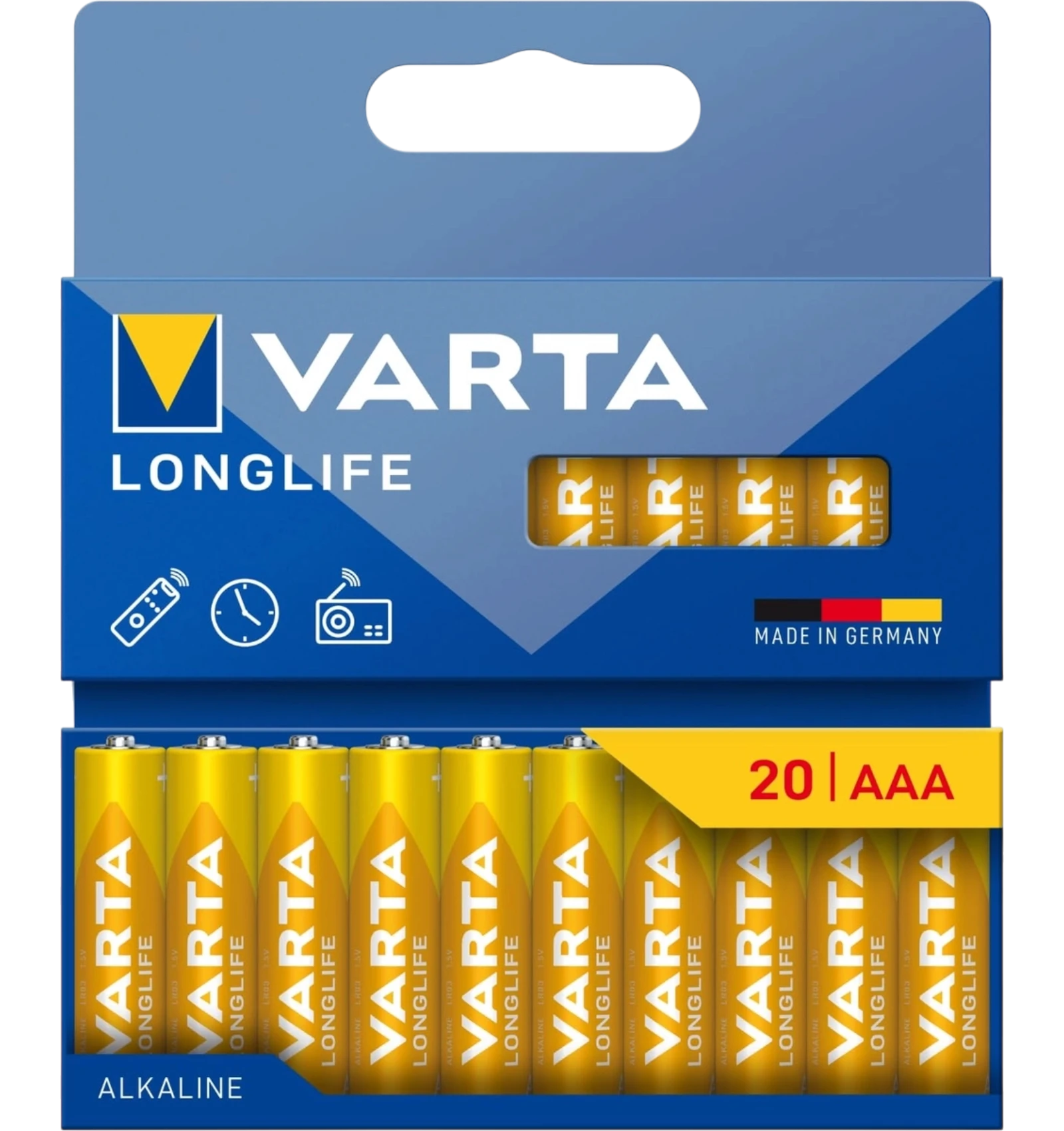 Varta Longlife AAA Batteries 20 Pcs
