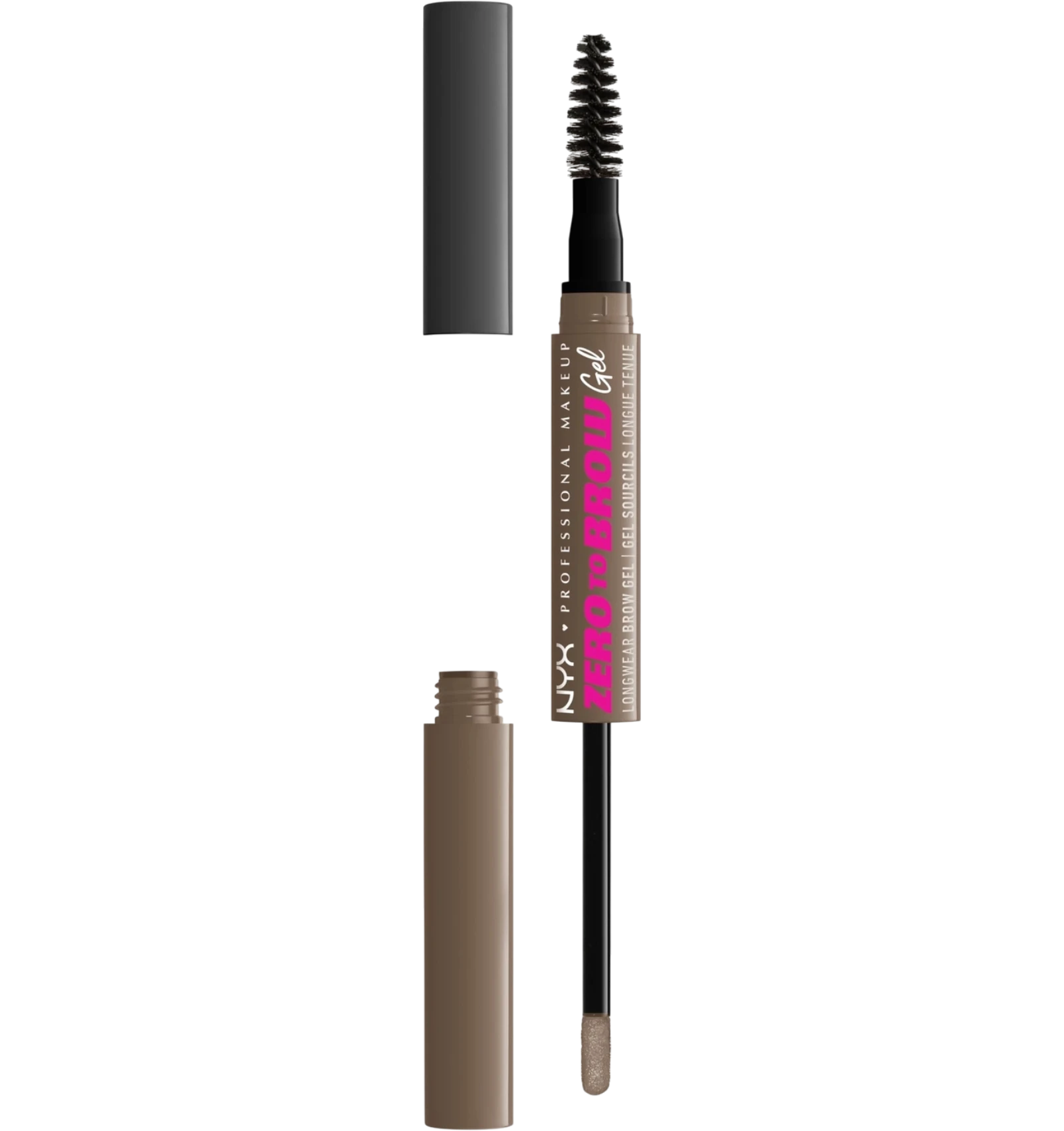 NYX Zero to Brow longwear brow gel 05 Ash Brown dual-ended pen