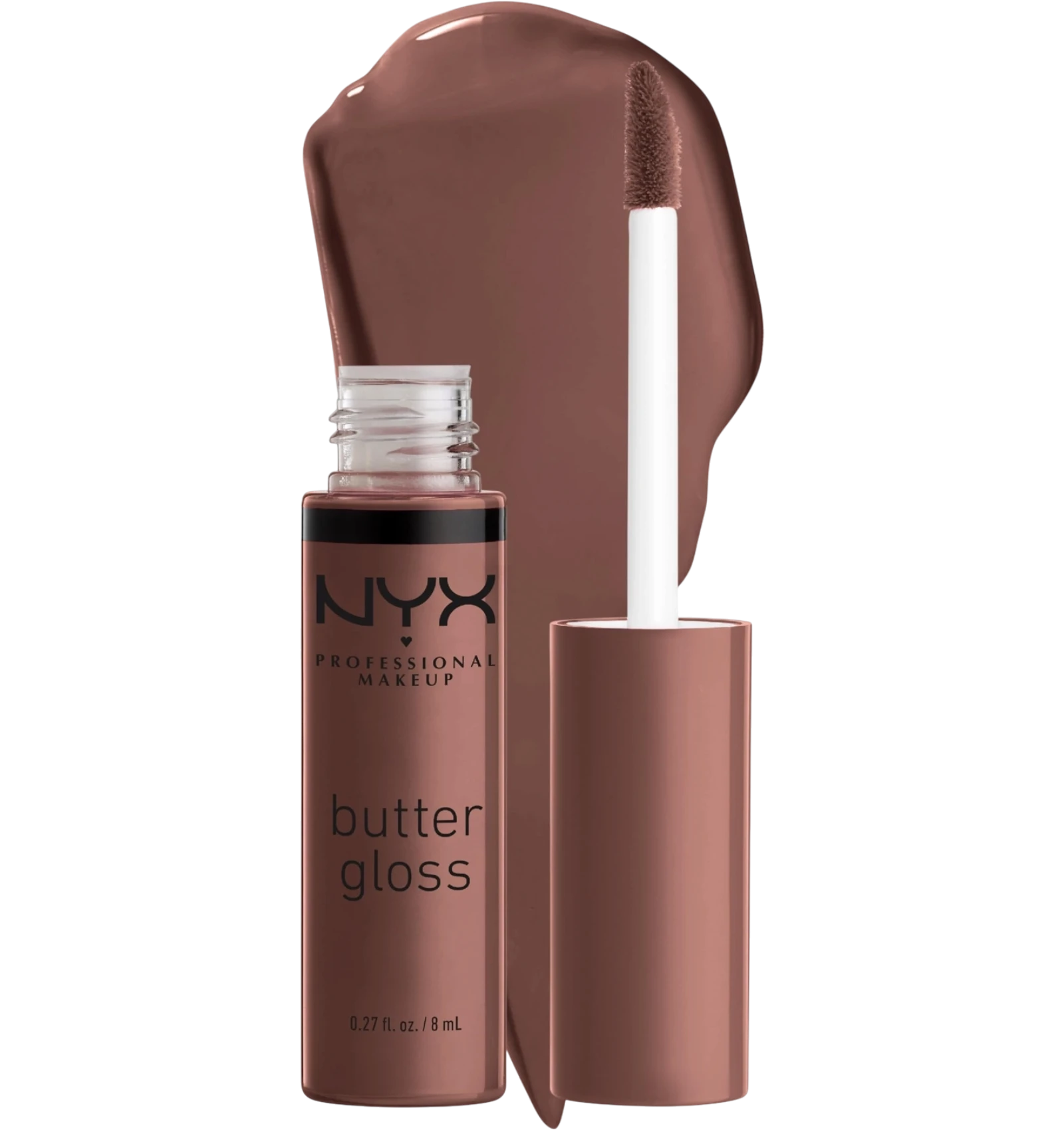 NYX Butter Gloss 17 Ginger Snap brown nude lip gloss 8 ml tube with wand