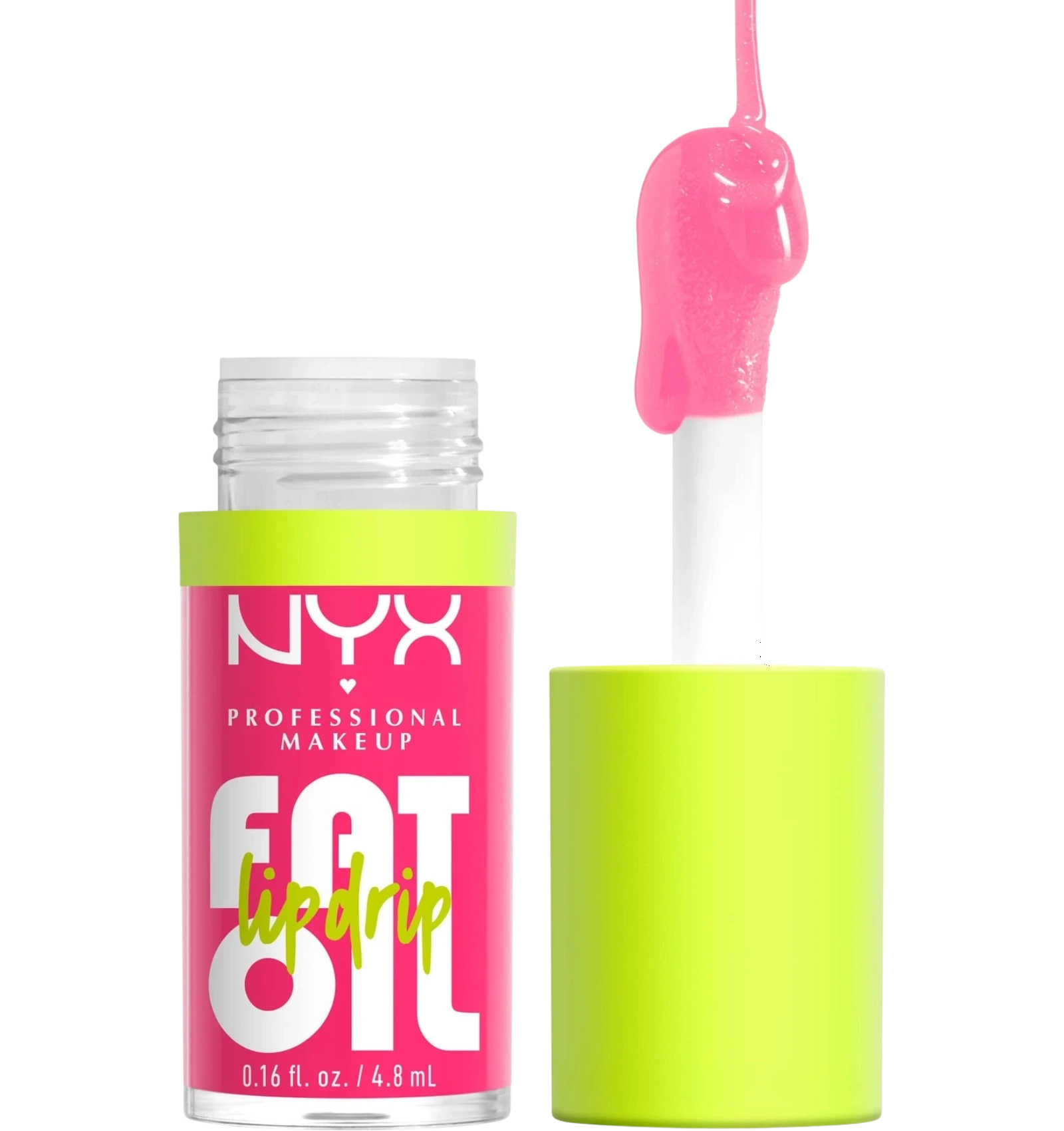 NYX Fat Oil Lip Drip 02 Missed Call pink lip oil 4.8 ml green cap