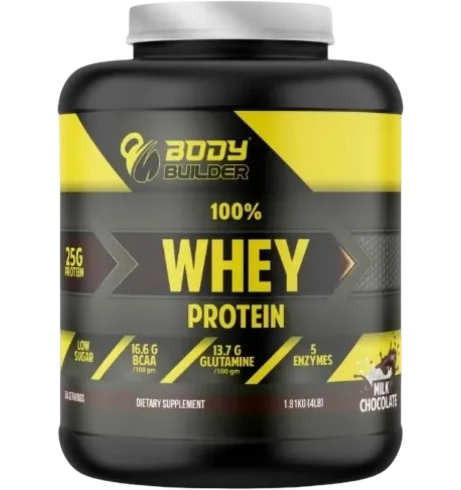 Body Builder 100% Whey Protein Milk Chocolate flavor 4 lb jar