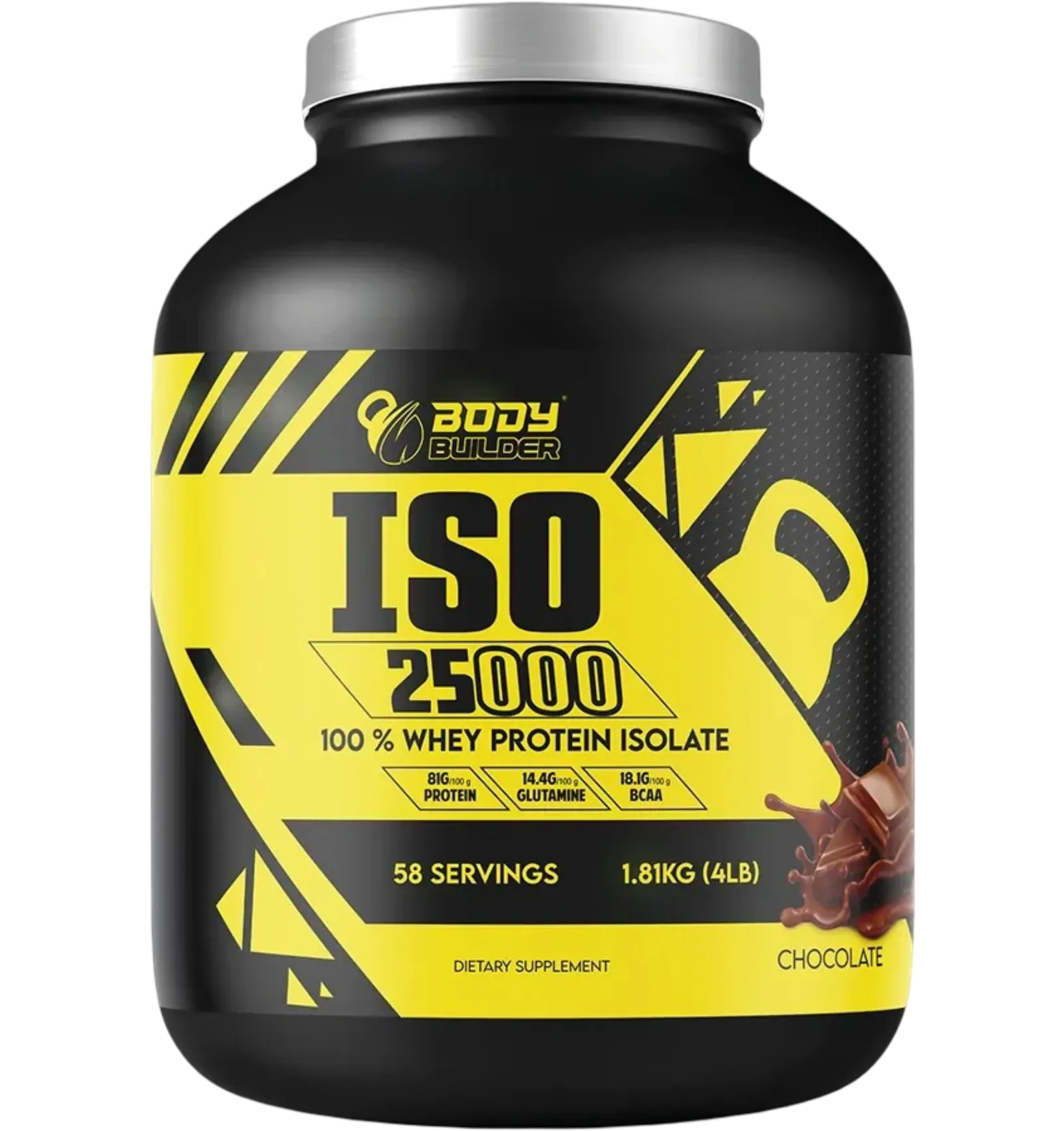 Body Builder whey protein isolate Chocolate flavor 4lb tub