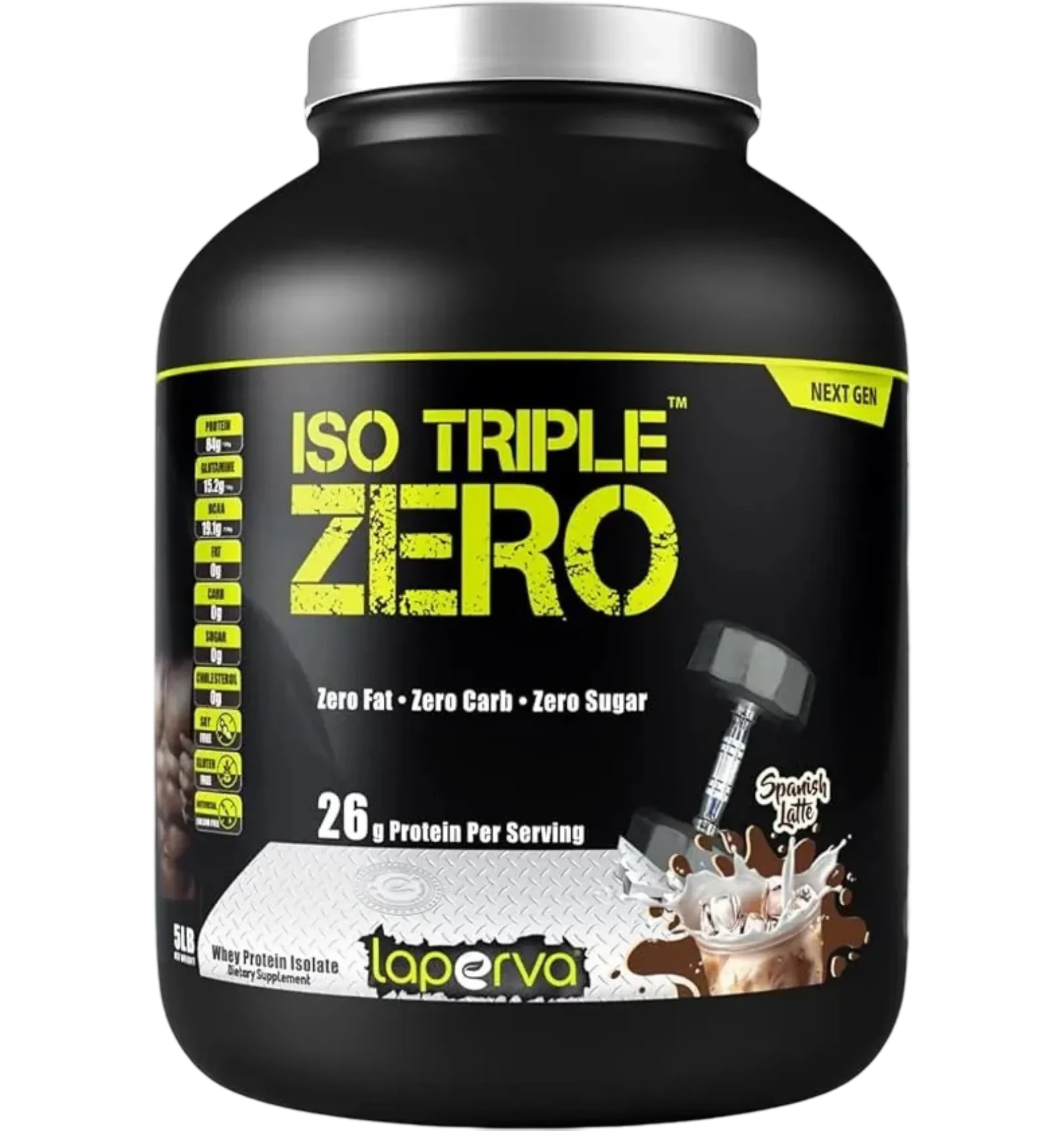 Laperva ISO Triple Zero Whey Protein Spanish Latte 5 Lb Jar