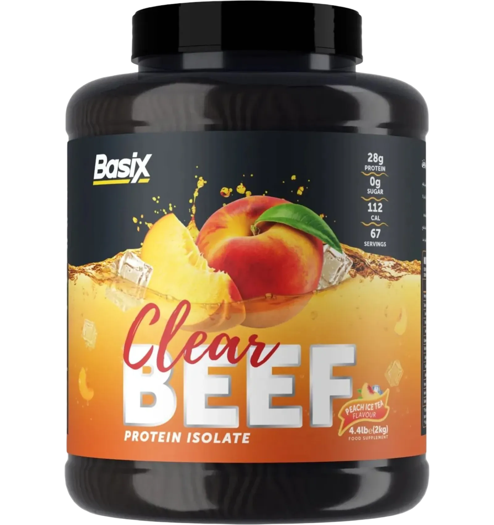 Basix Beef Protein Isolate Peach Ice Tea flavor 4.4lb