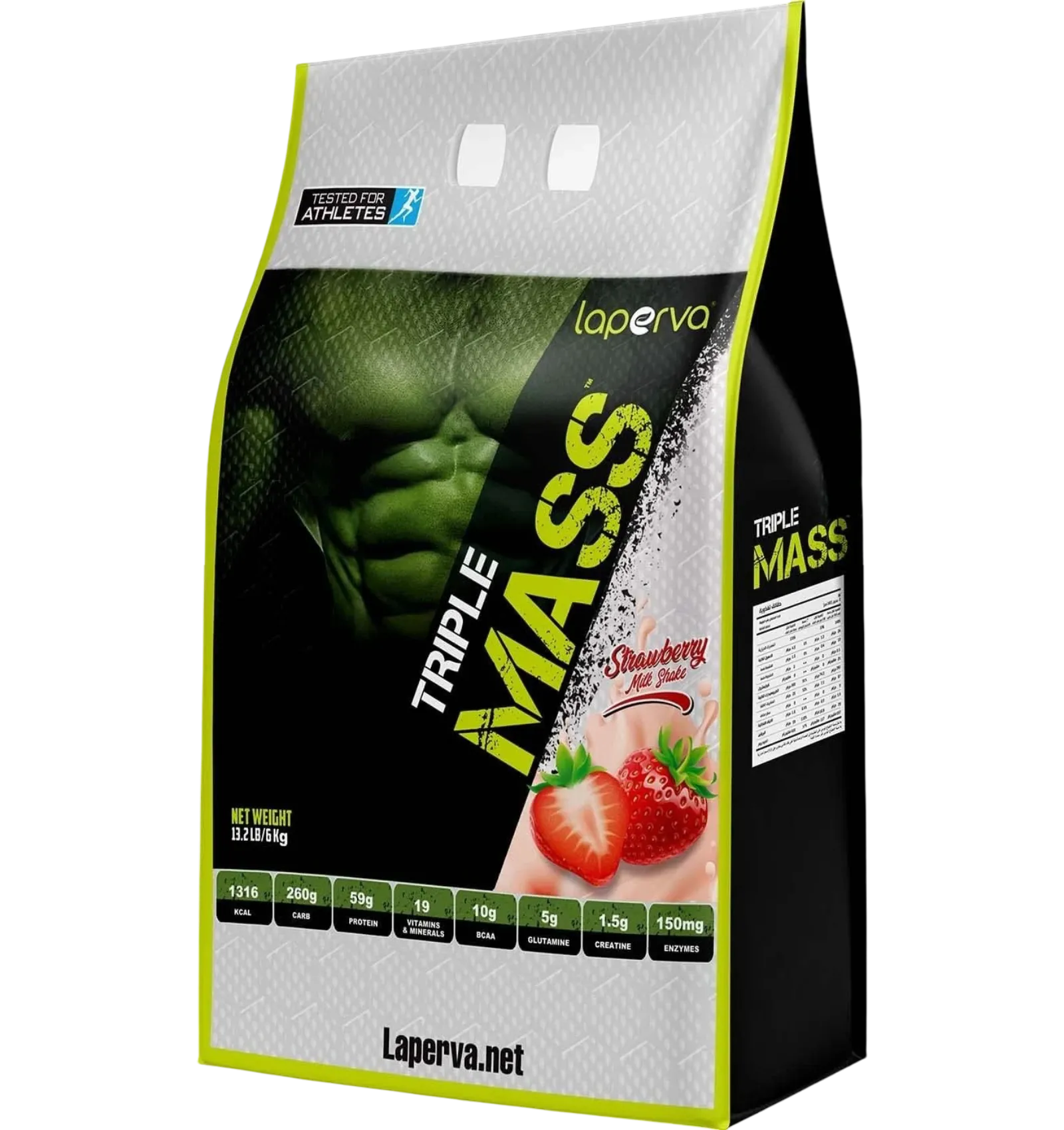 Laperva Triple Mass Gainer strawberry milkshake flavor 6kg pack