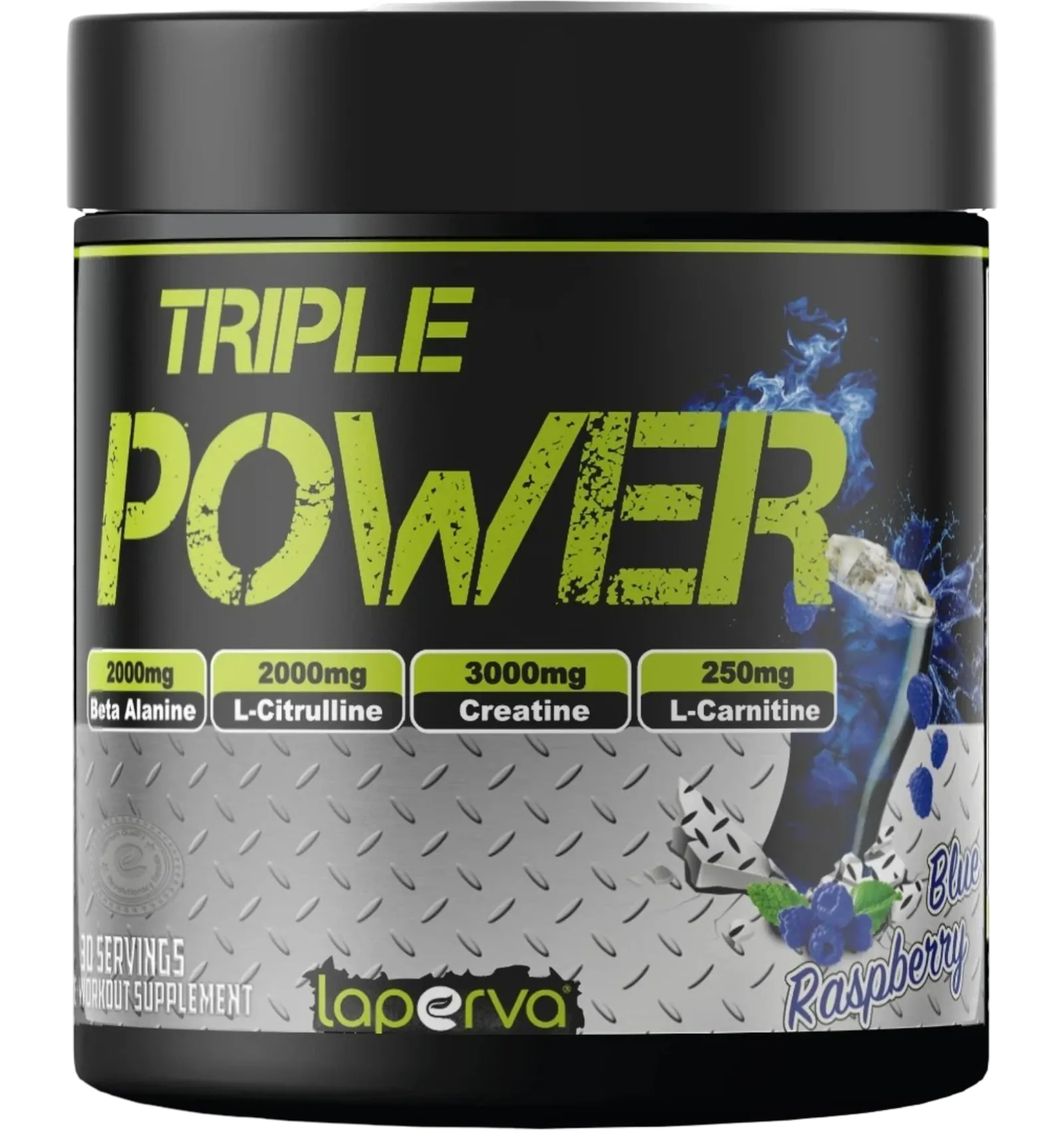 Laperva Triple Power Pre Workout Blue Raspberry Flavor 300g 30 Servings