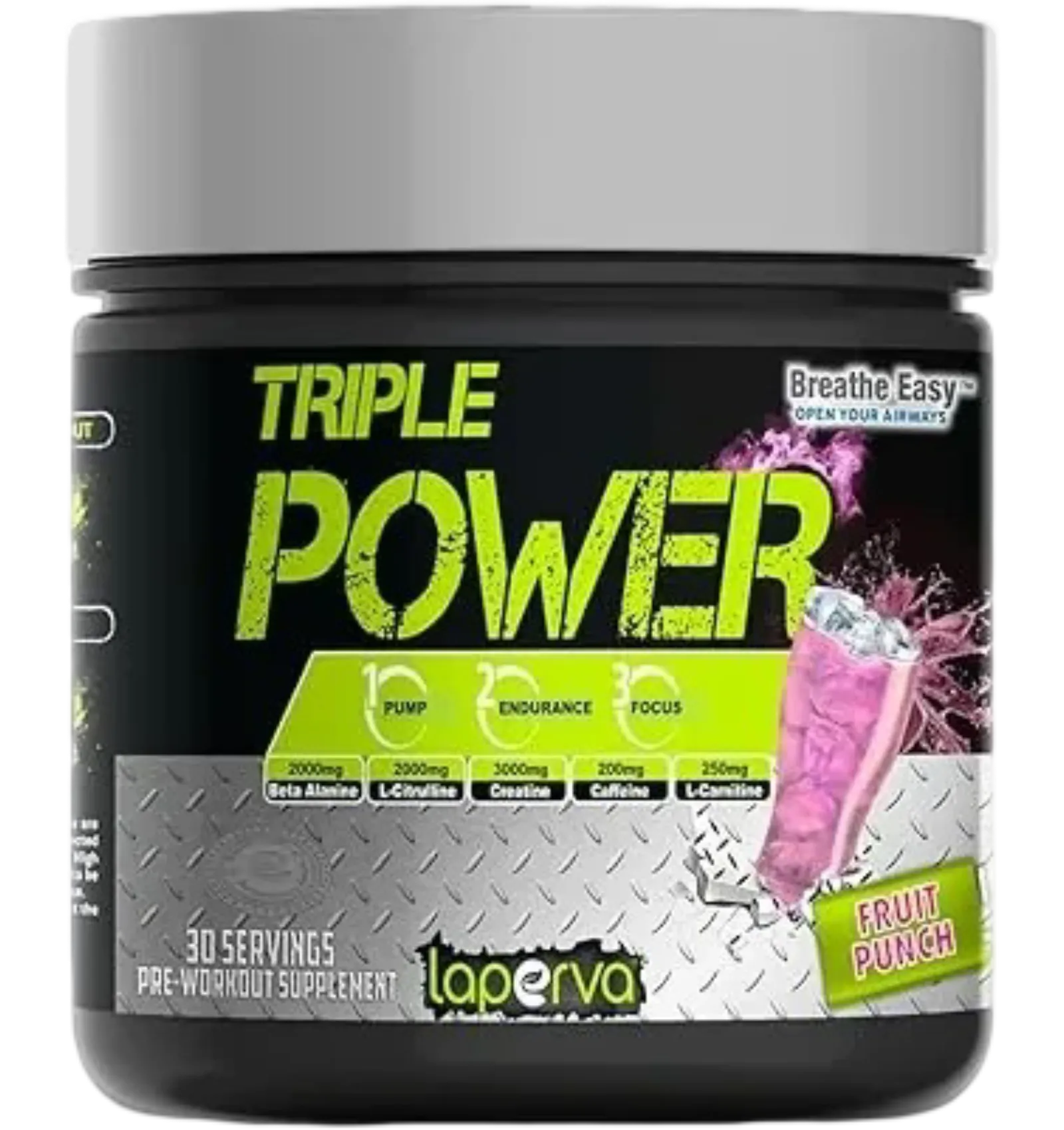 Laperva Triple Power Pre Workout Fruit Punch Flavor 30 Servings