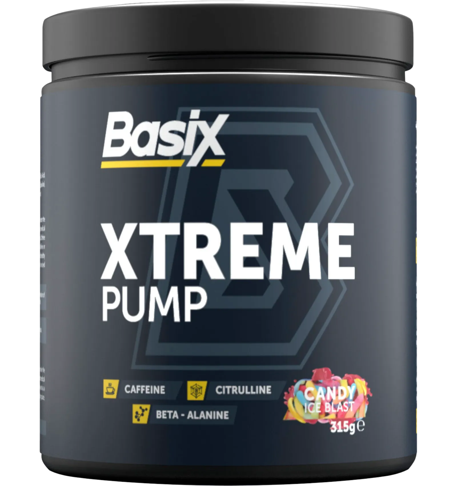 Basix Xtreme Pump pre workout candy crush flavor 315g
