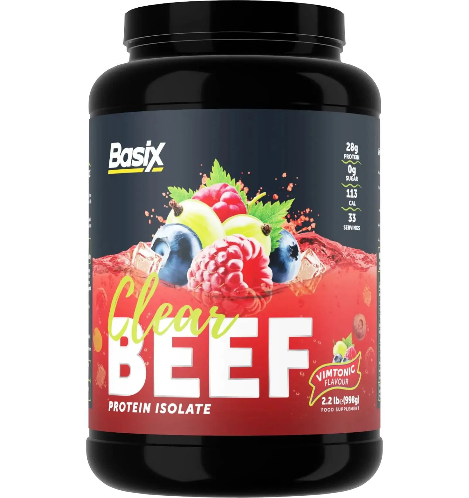 Basix Clear Beef Protein Isolate Vimtonic Flavor 2.2 Lb