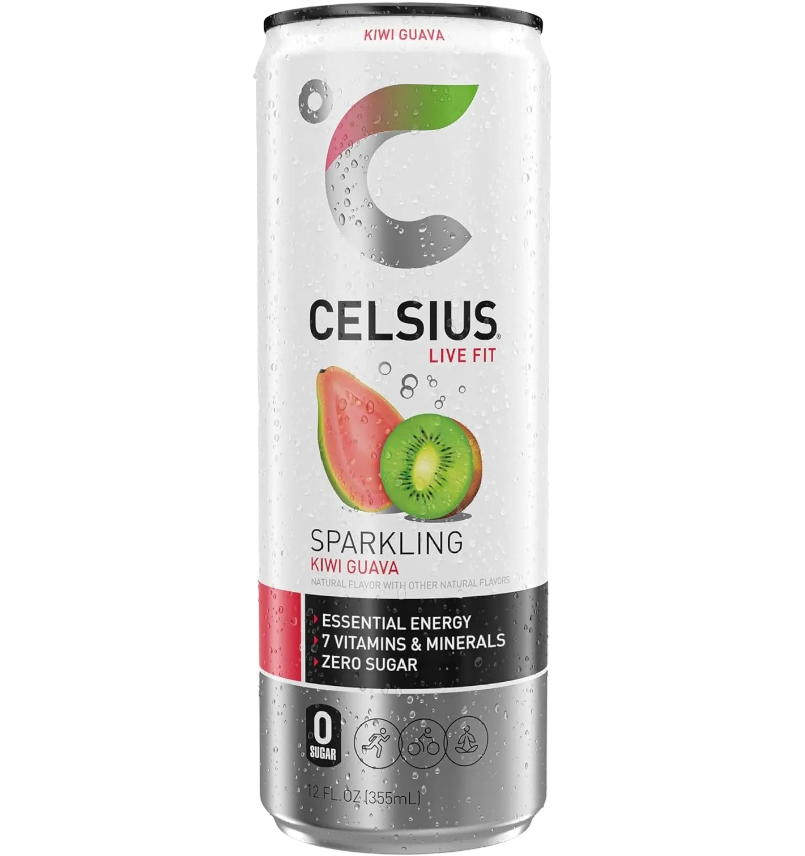 Celsius kiwi guava sparkling fitness drink 355ml
