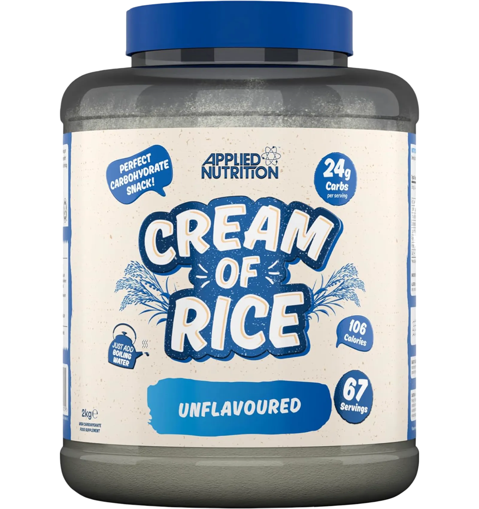 Applied Nutrition Cream Of Rice Unflavoured 2kg with 67 servings
