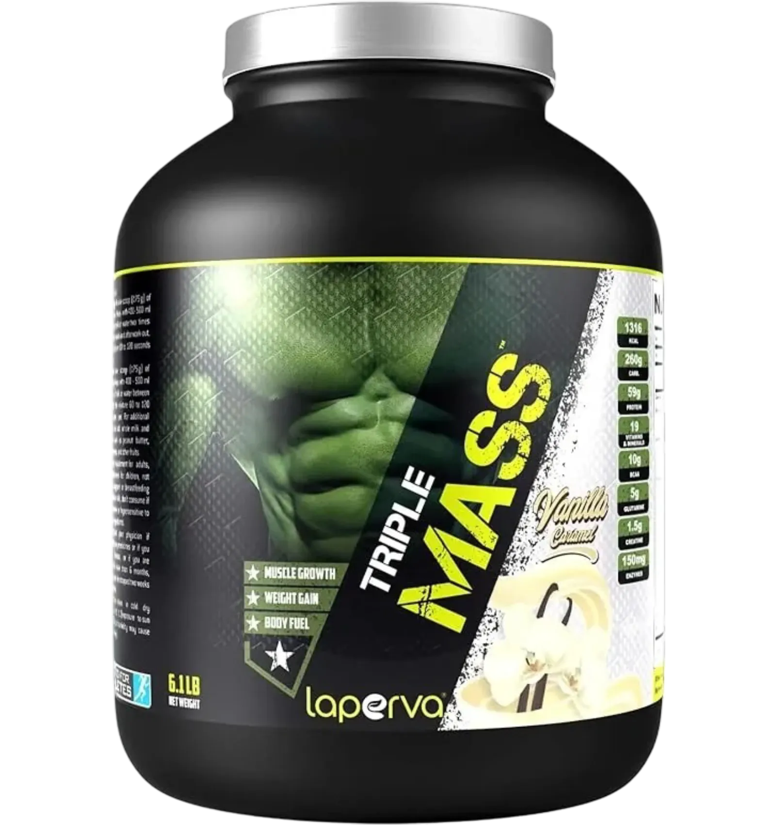 Laperva Triple Mass gainer vanilla caramel flavor 6.1 lb container