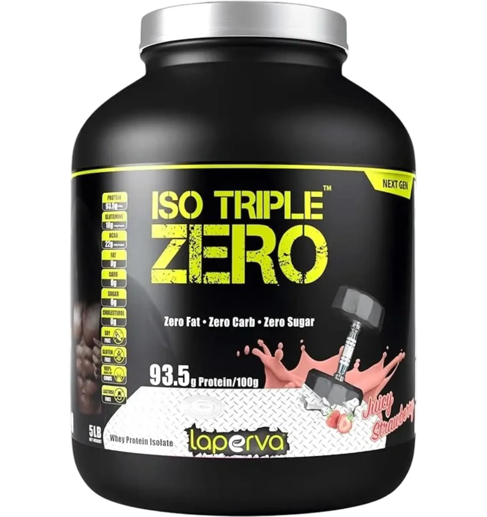 Laperva Iso Triple Zero whey isolate strawberry flavor 5lb tub