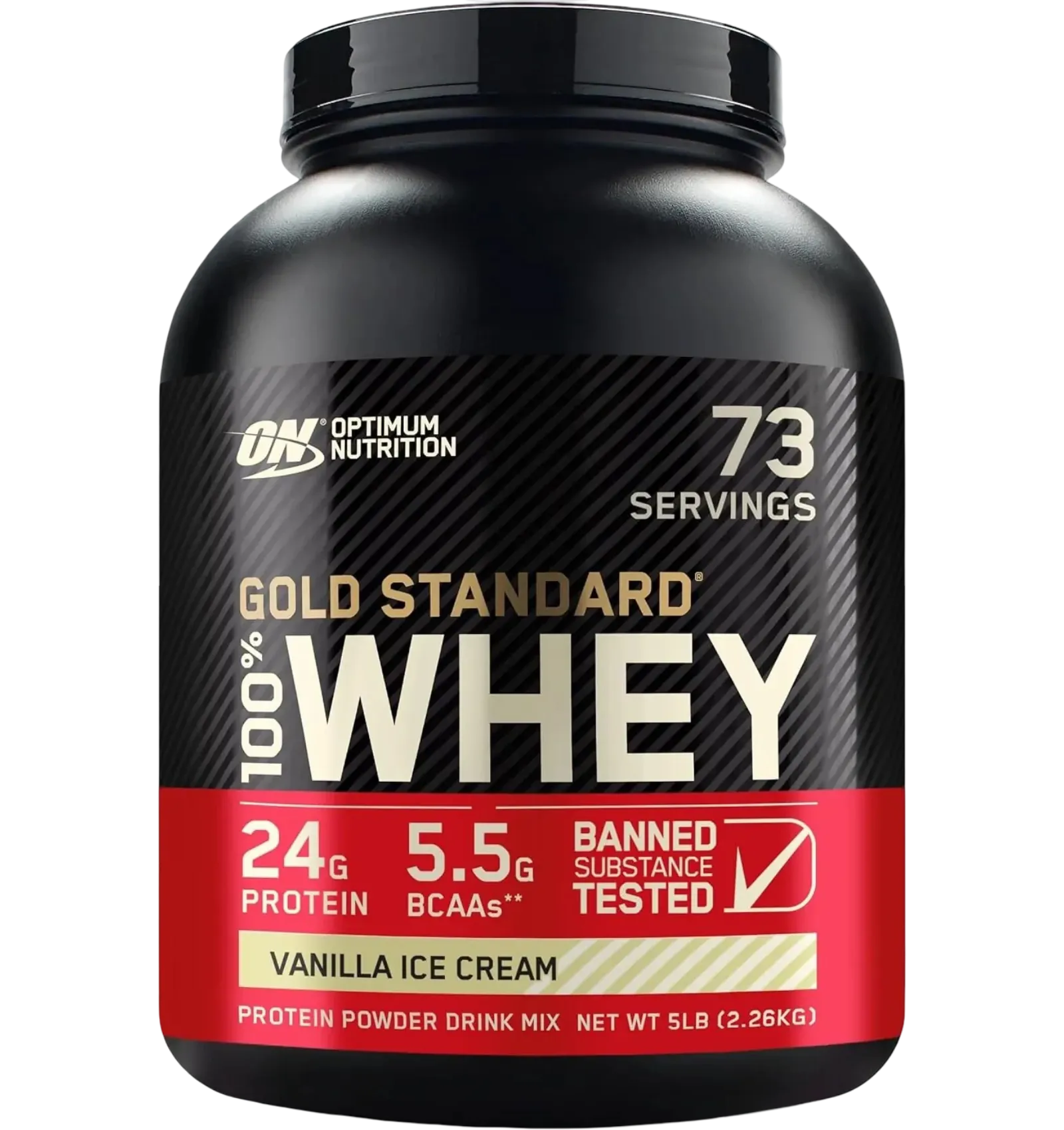 Optimum Nutrition Gold Standard 100% Whey vanilla ice cream 5 lb tub