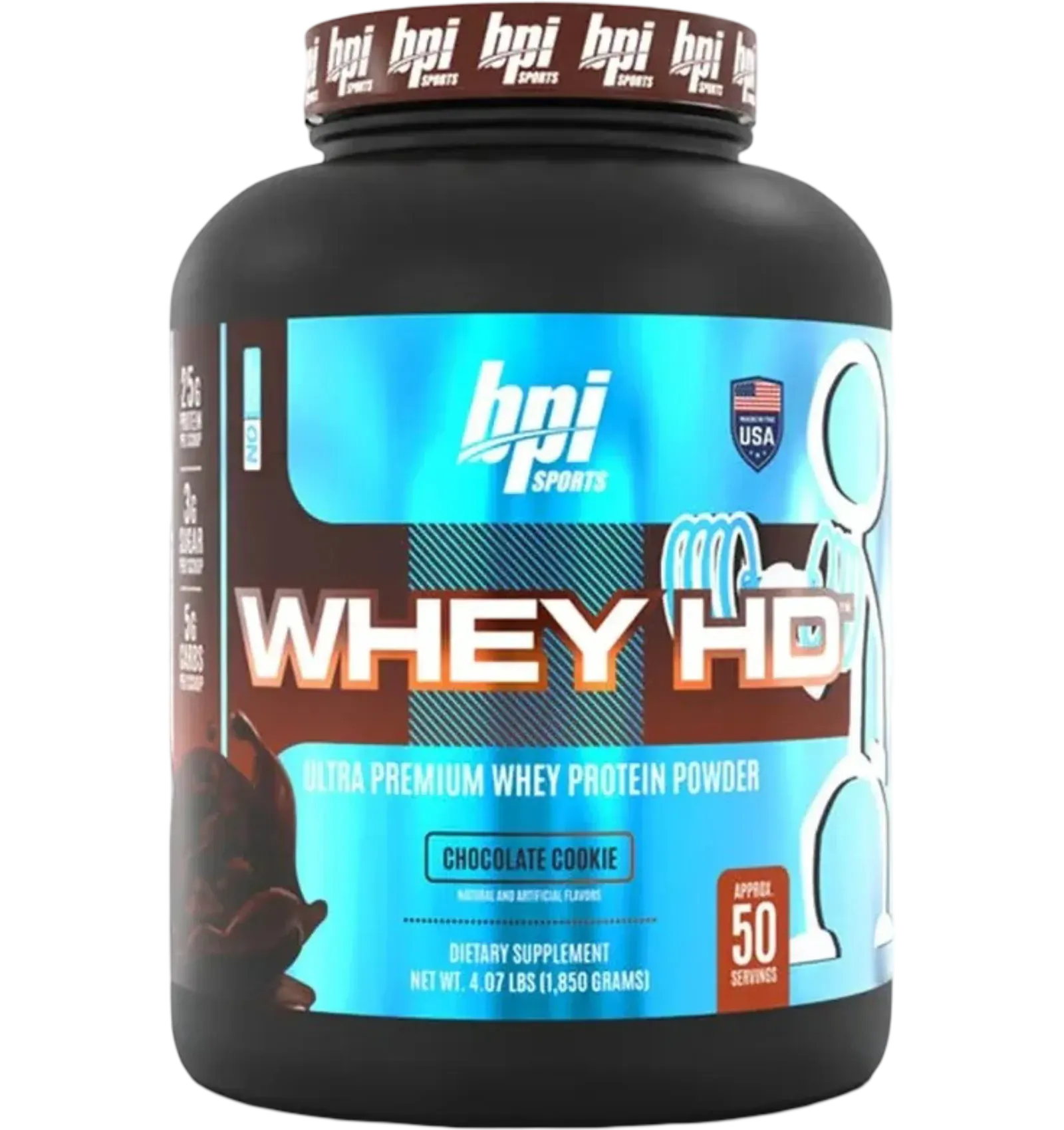 BPI Sports Whey HD Chocolate Cookie flavor with 50 servings
