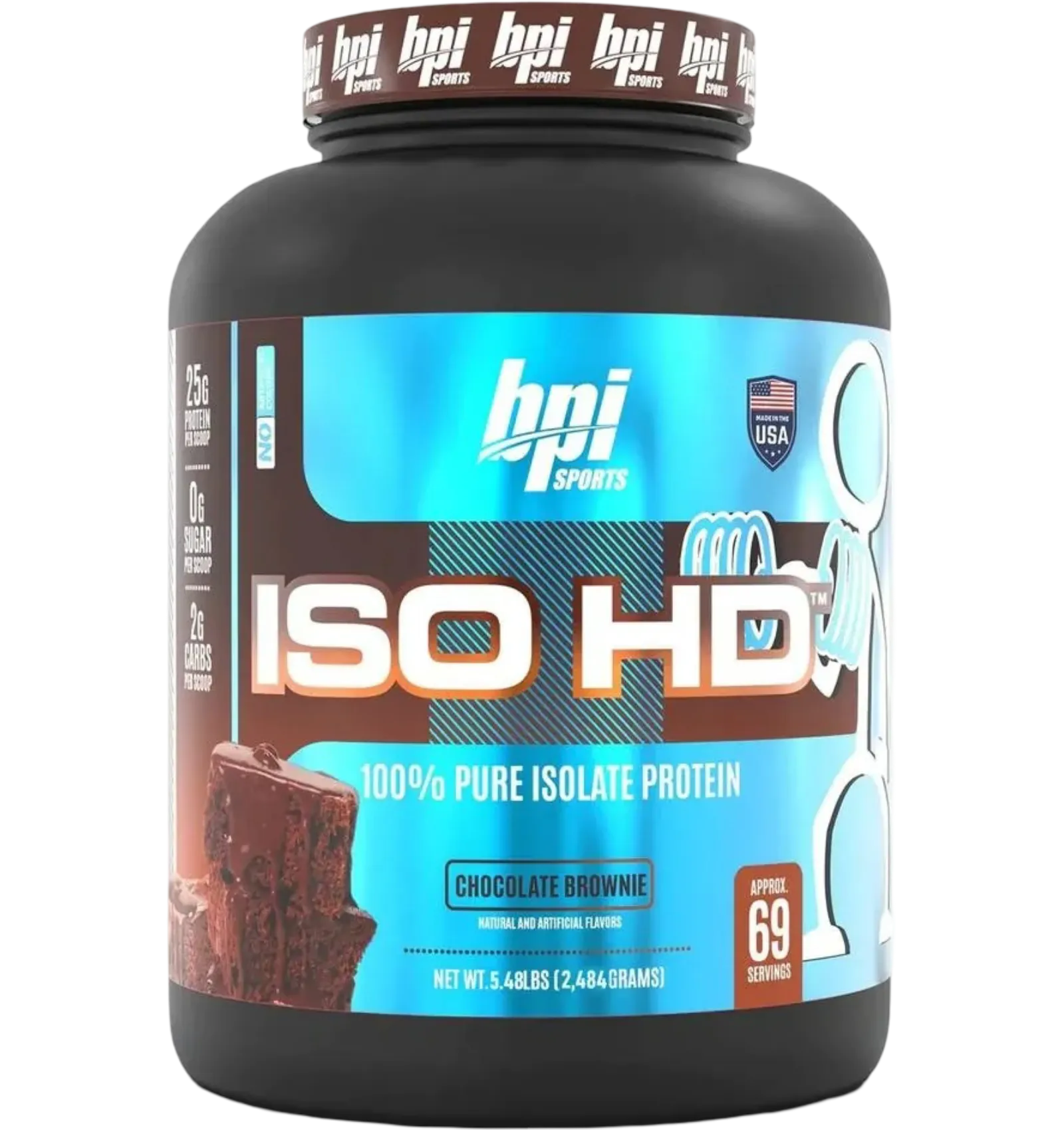 BPI Sports Iso HD pure isolate protein chocolate brownie 69 servings